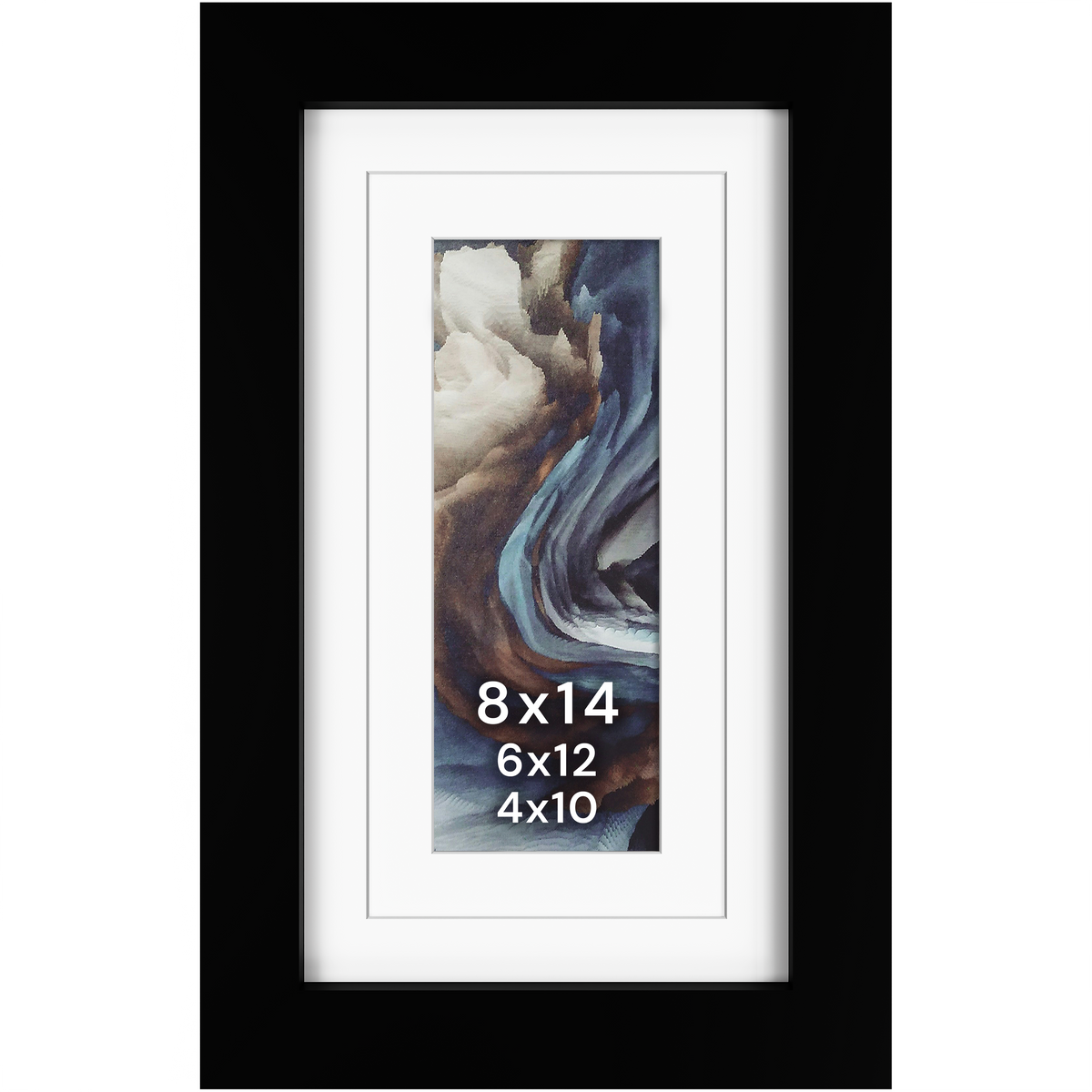 8x14 Wood Frame Double Matted to 6x12 and 4x10 - Glass