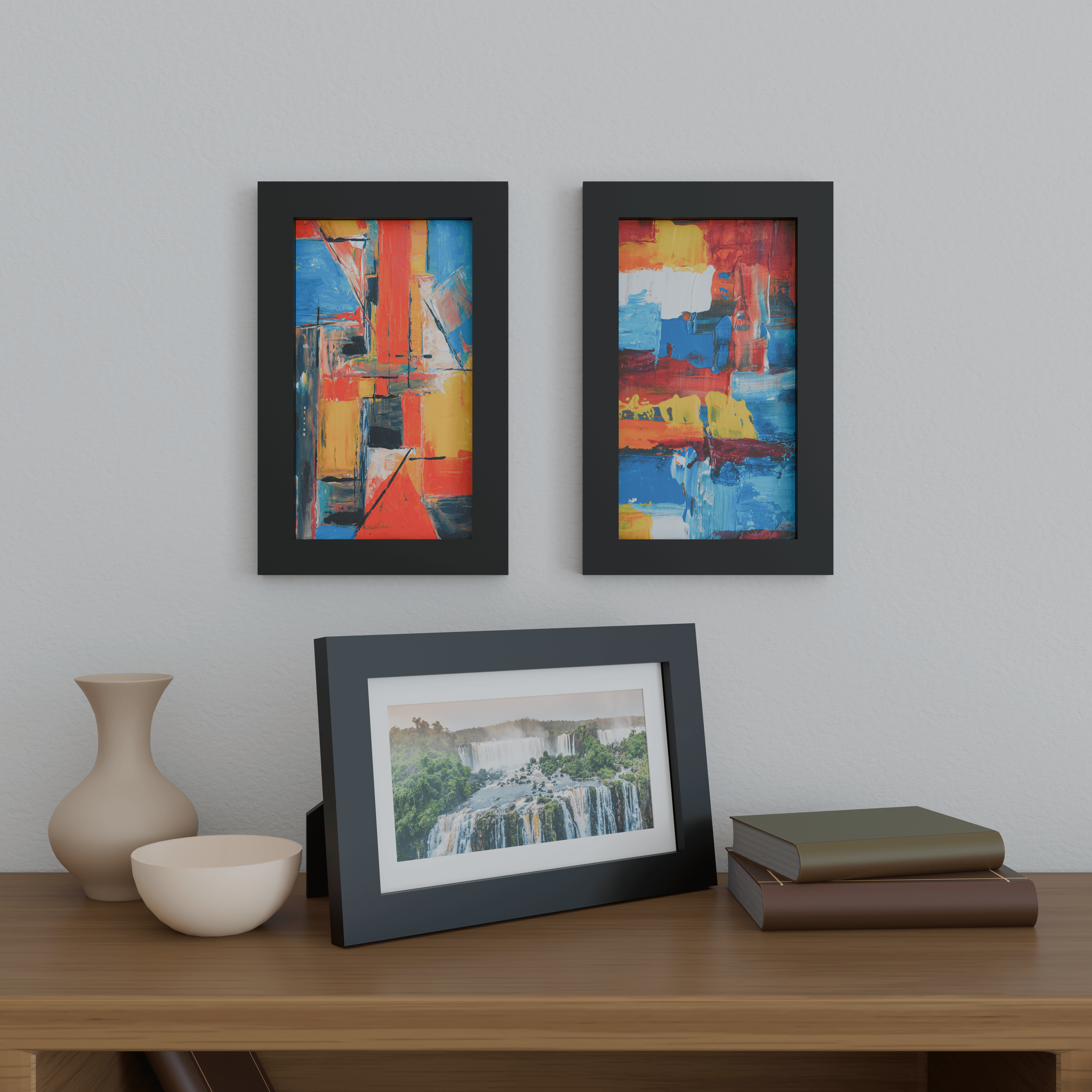 8x14 Matted Wood Frame