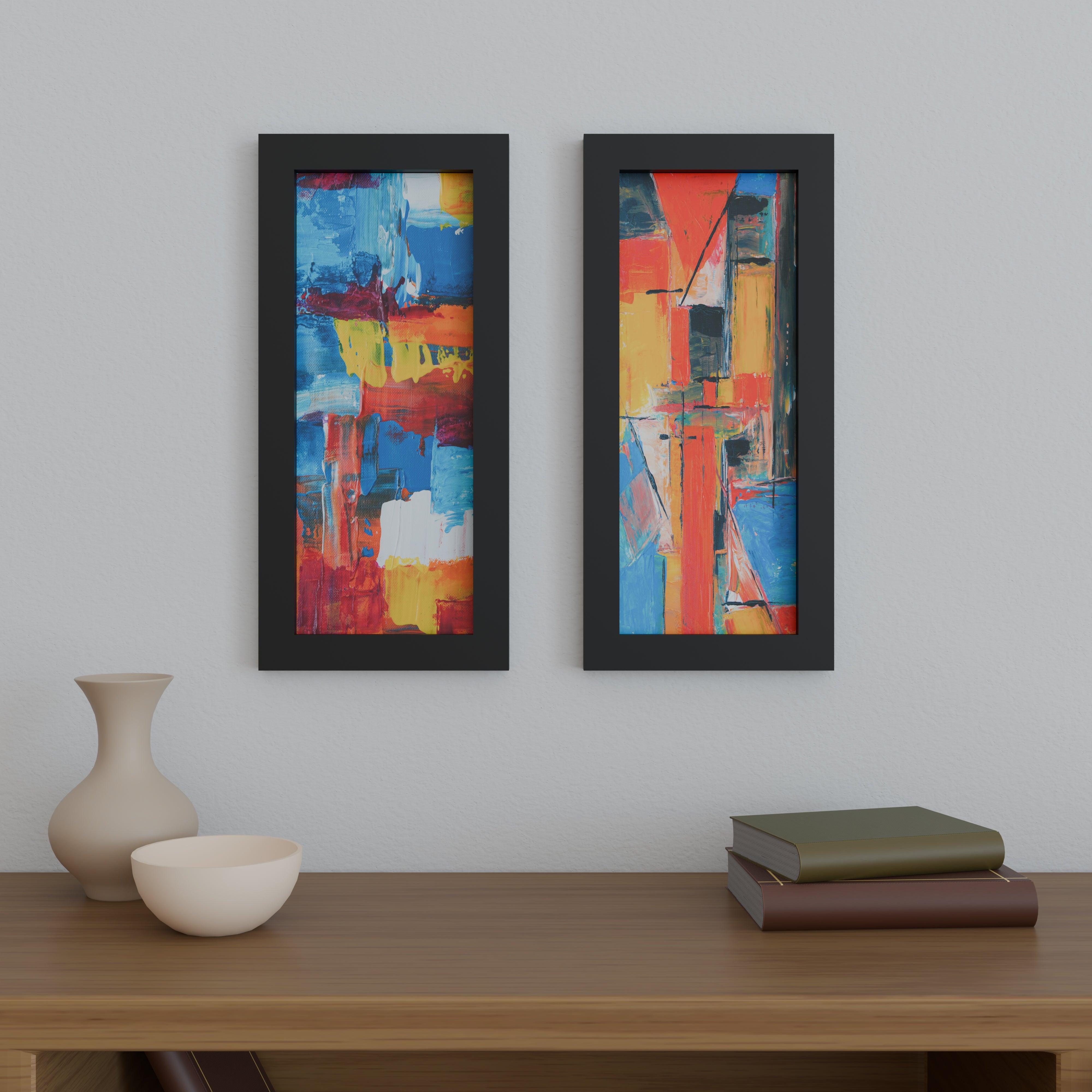 8x20 Frame Matted to 6x18 – Solid Wood Poster Frame with Tempered