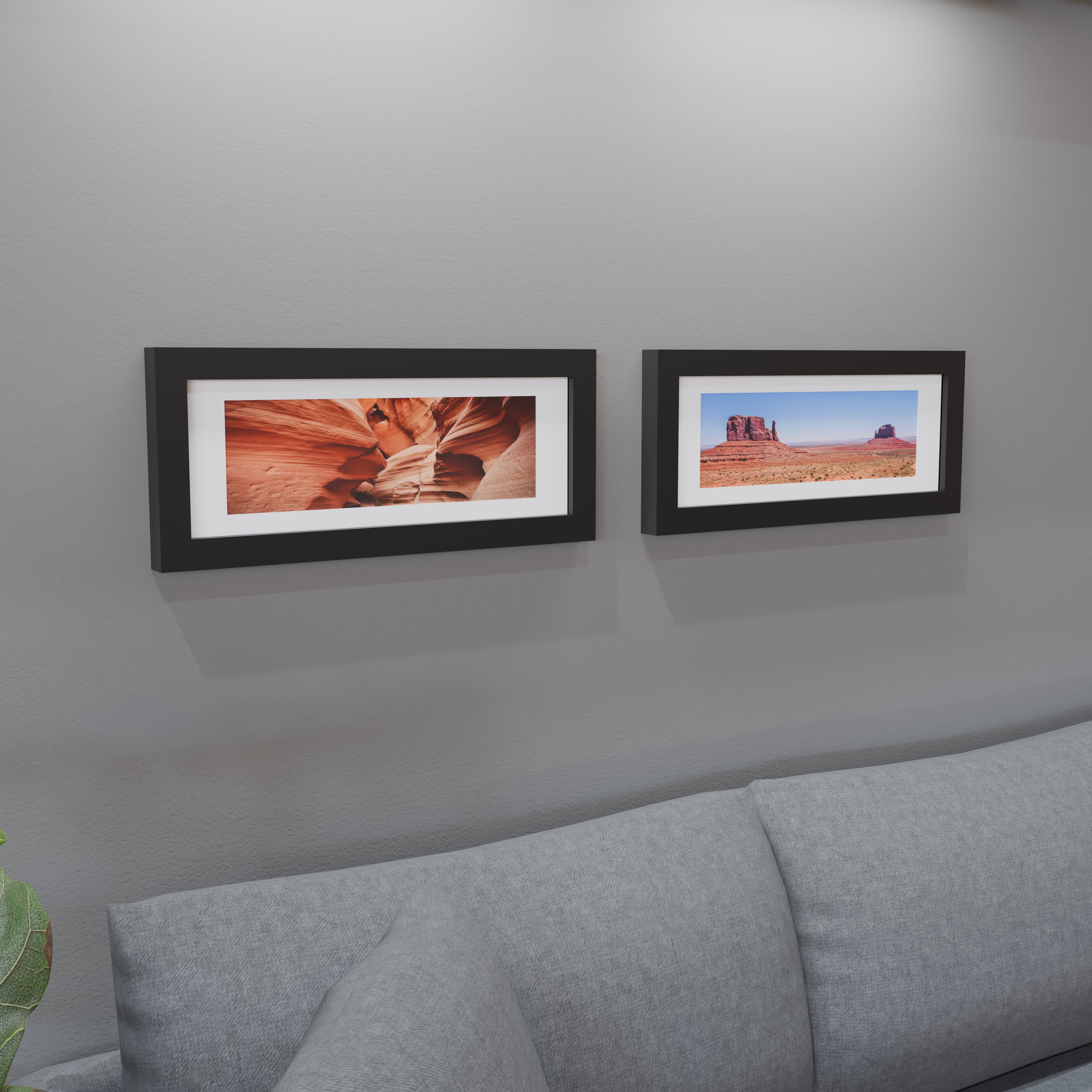 8x22 Matted Wood Frame