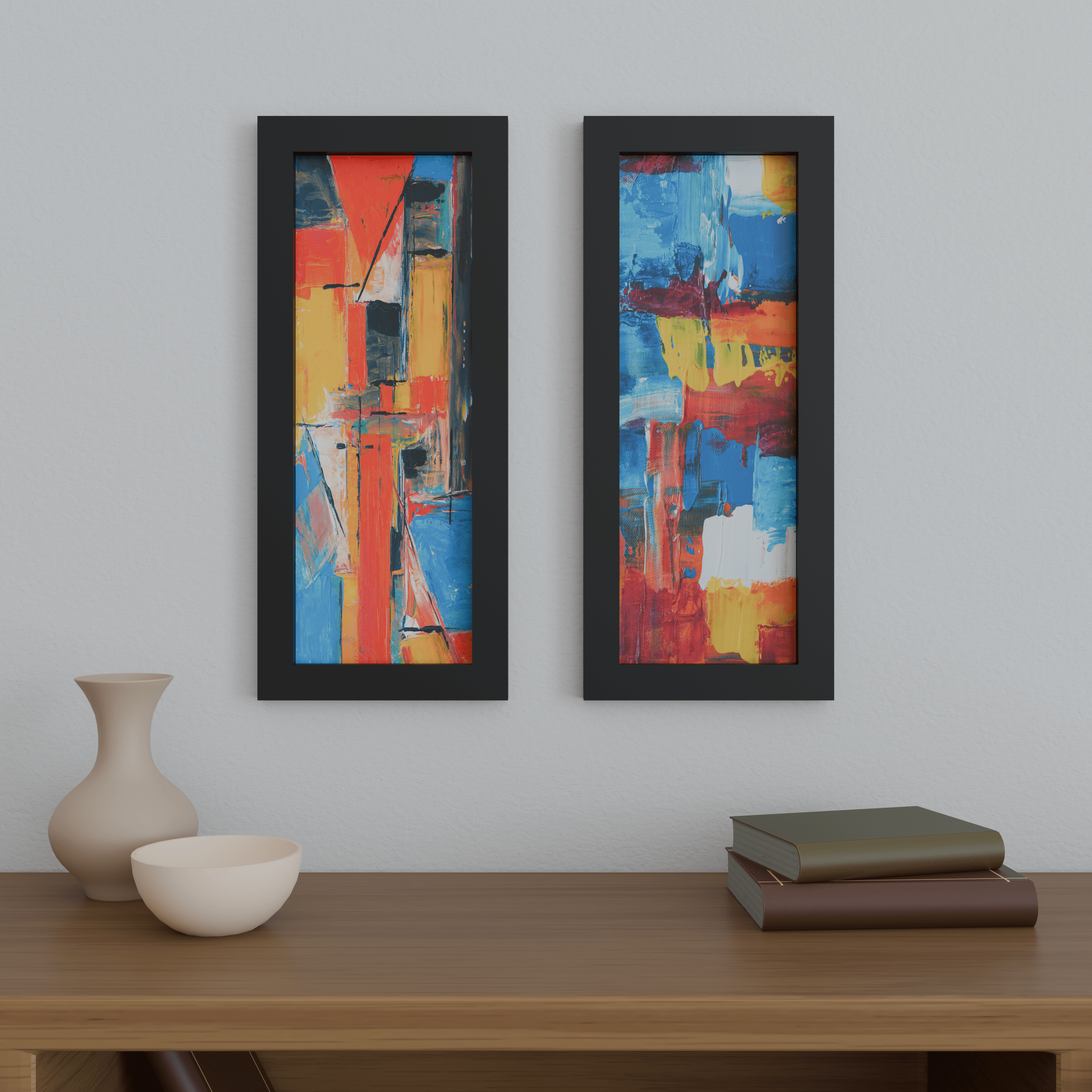 8x22 Matted Wood Frame