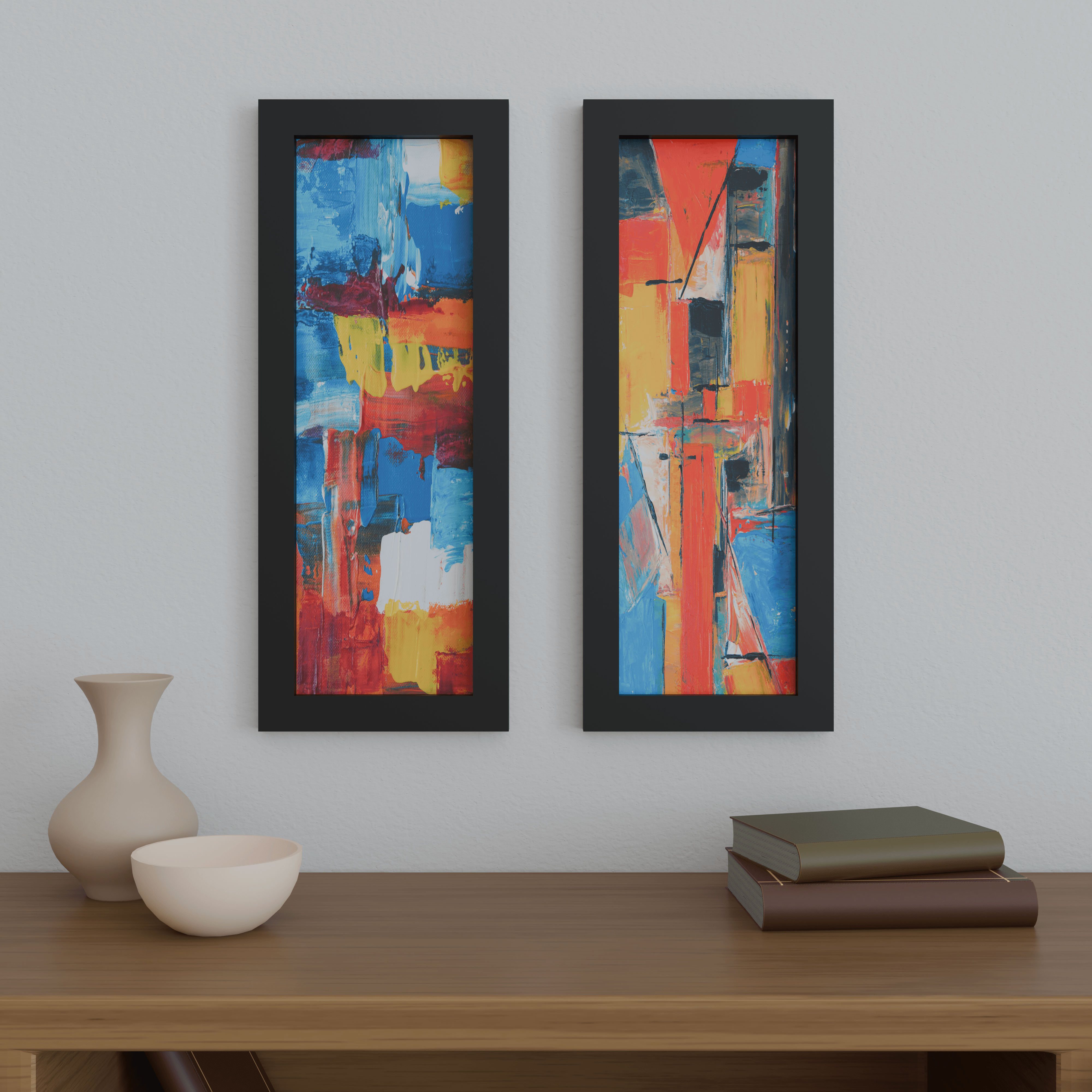 8x24 Matted Wood Frame