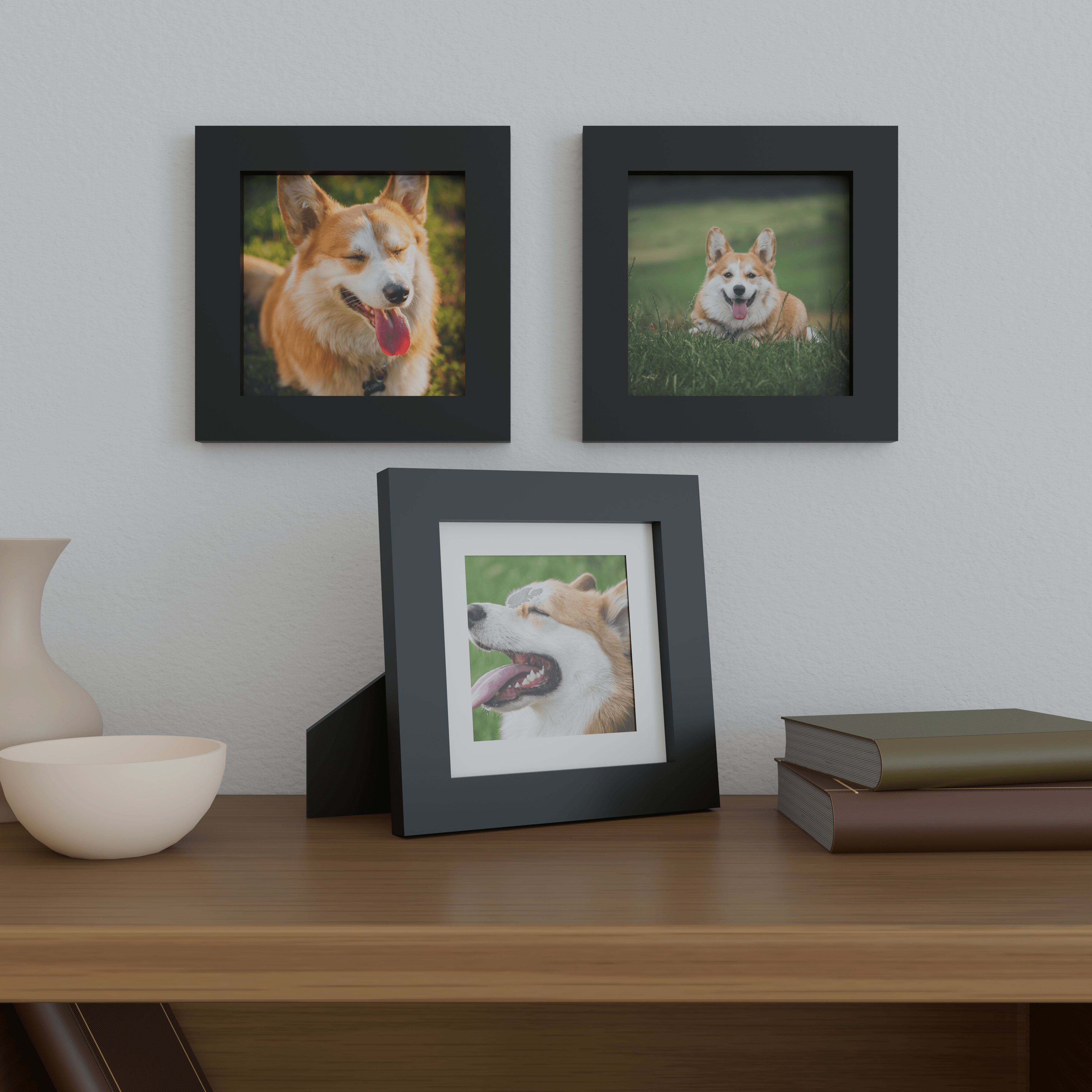 8x8 Matted Wood Frame