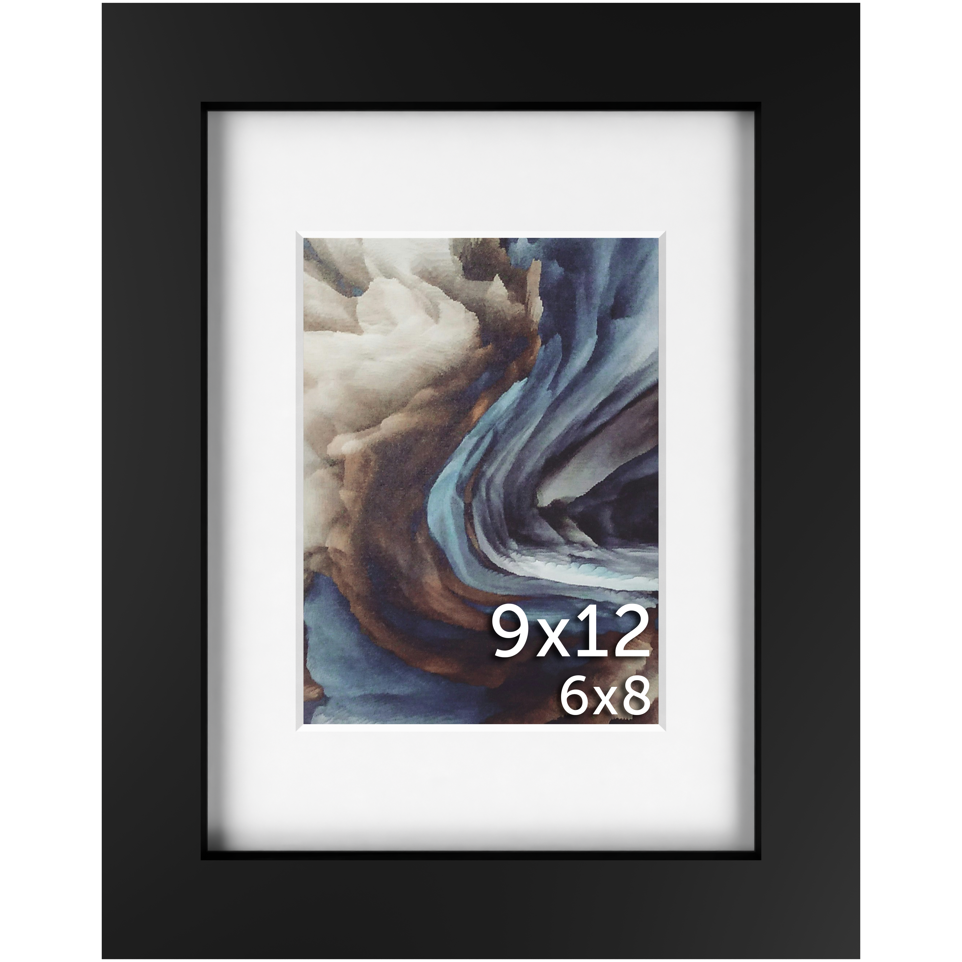 9x12 Black Matted Frame - Frame Amo