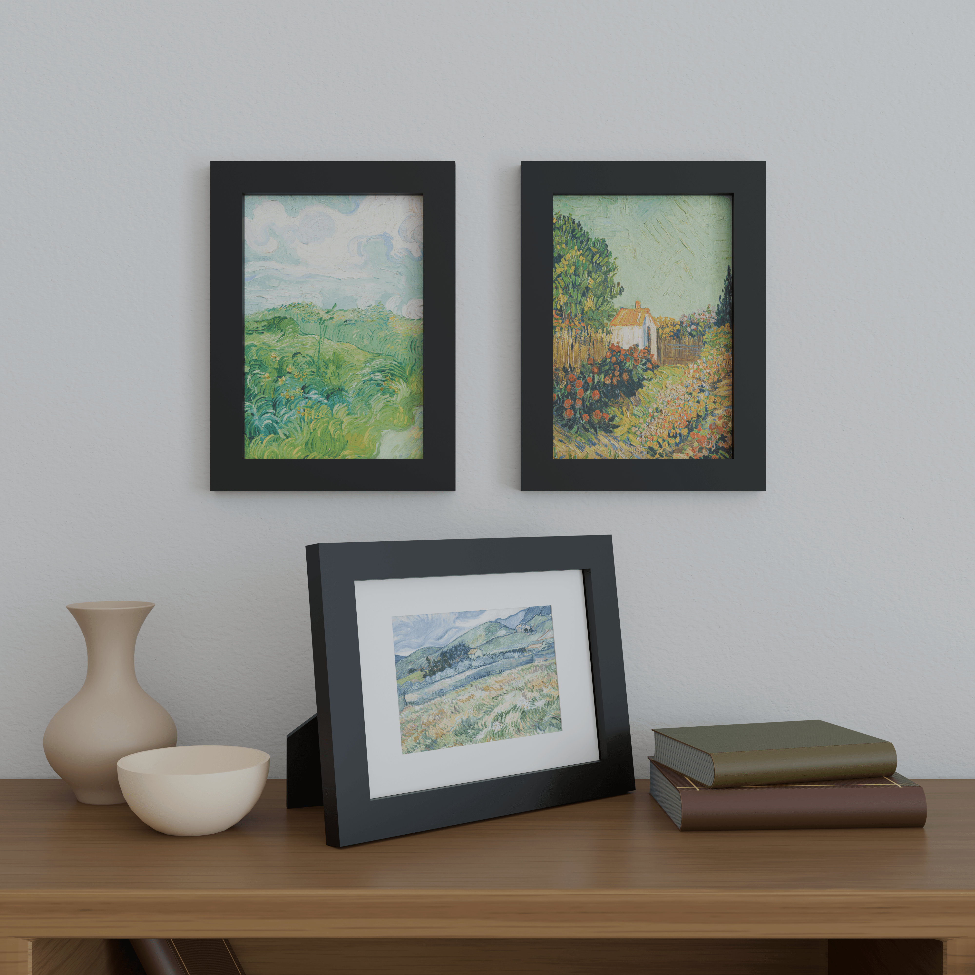 9x13 Matted Wood Frame