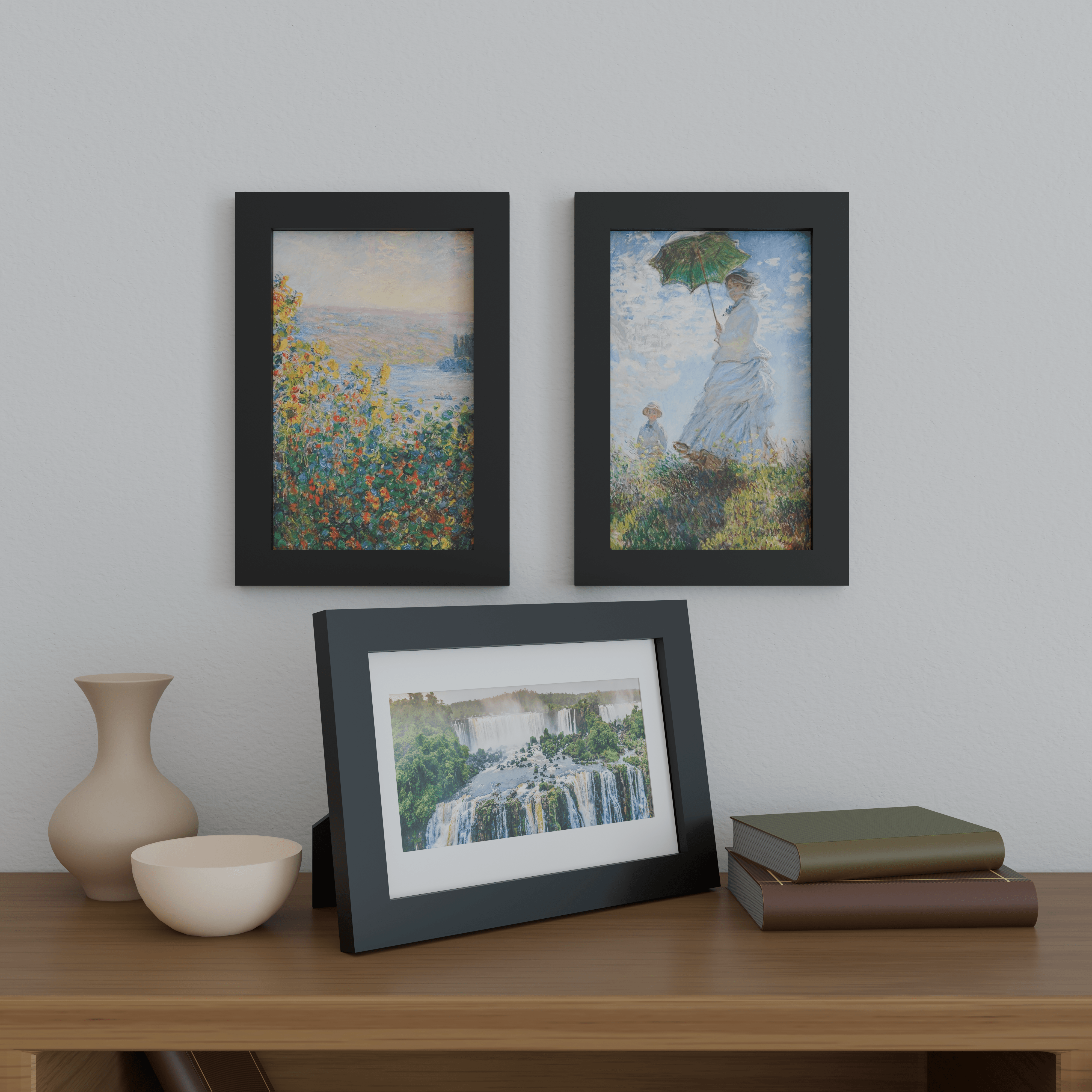 9x14 Matted Wood Frame
