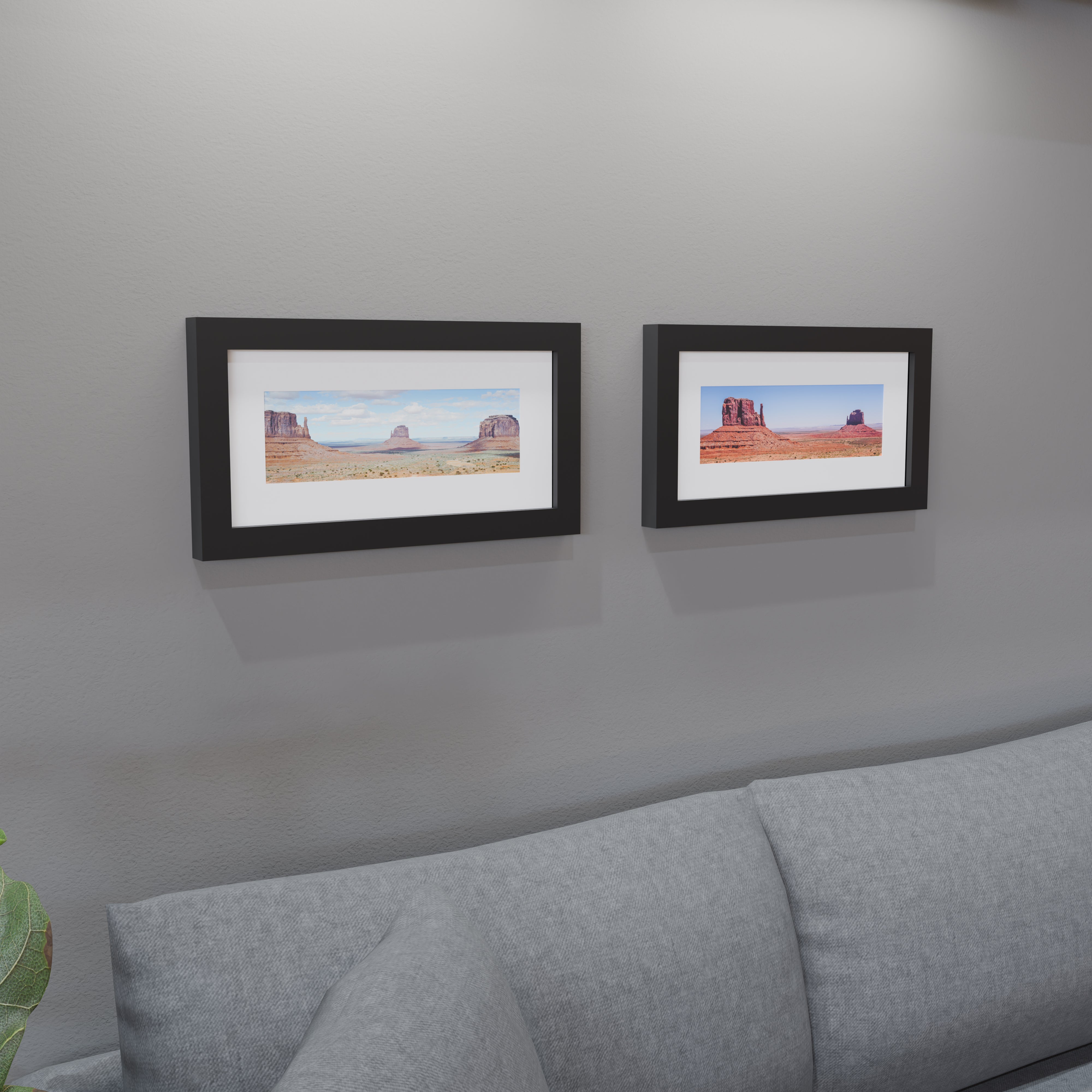 9x19 Matted Wood Frame