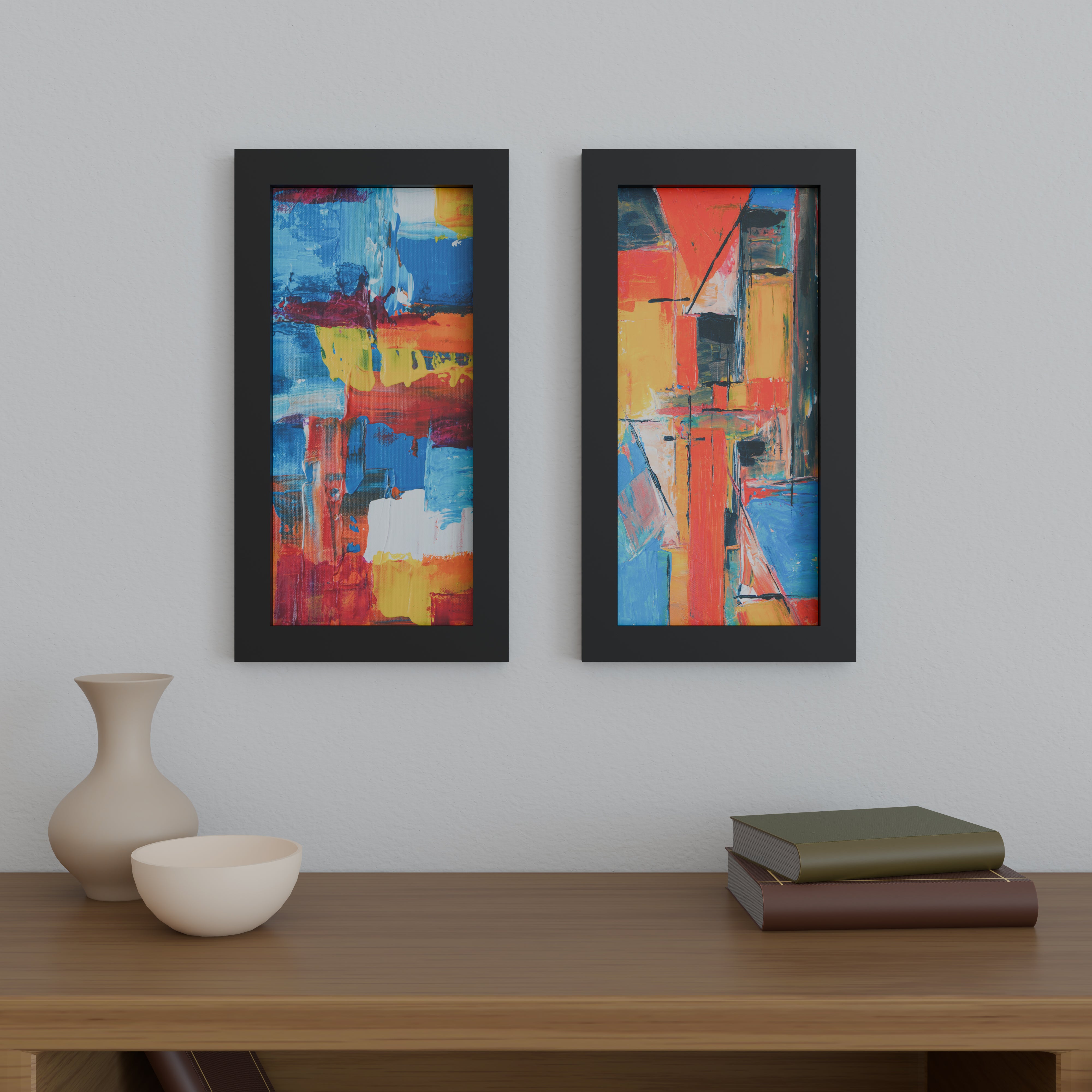 9x19 Matted Wood Frame