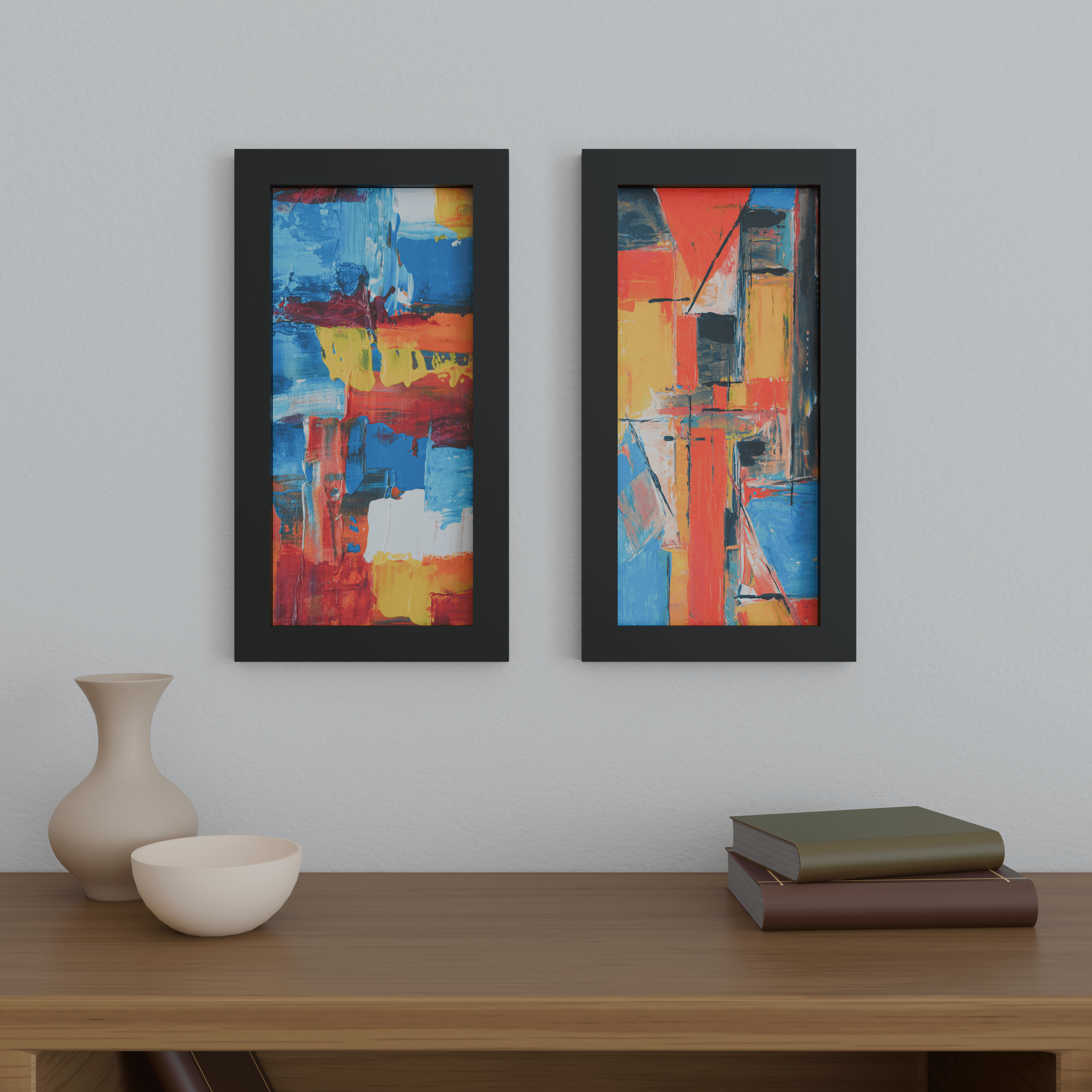 9x19 Matted Wood Frame