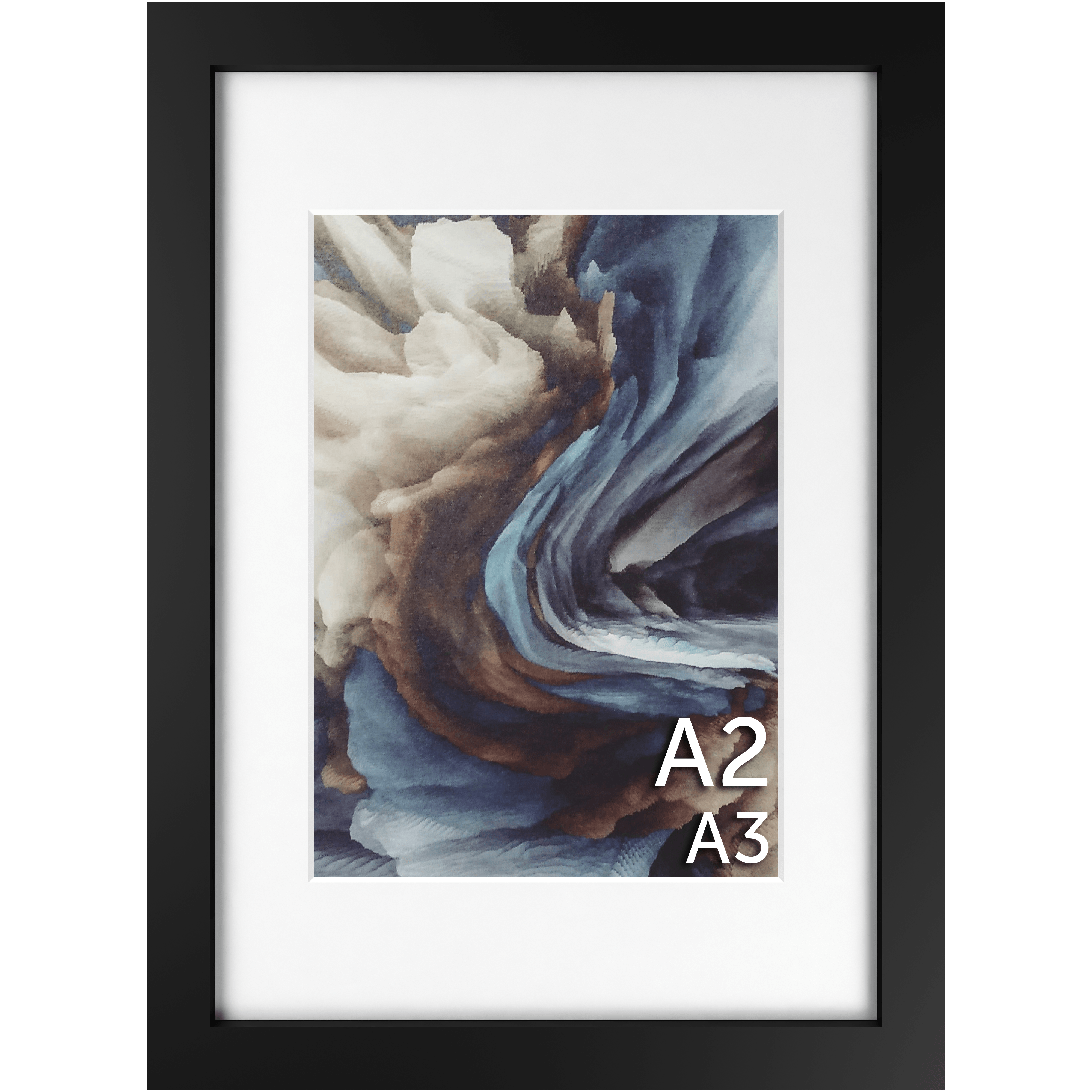 A2 Black Matted Frame - Frame Amo