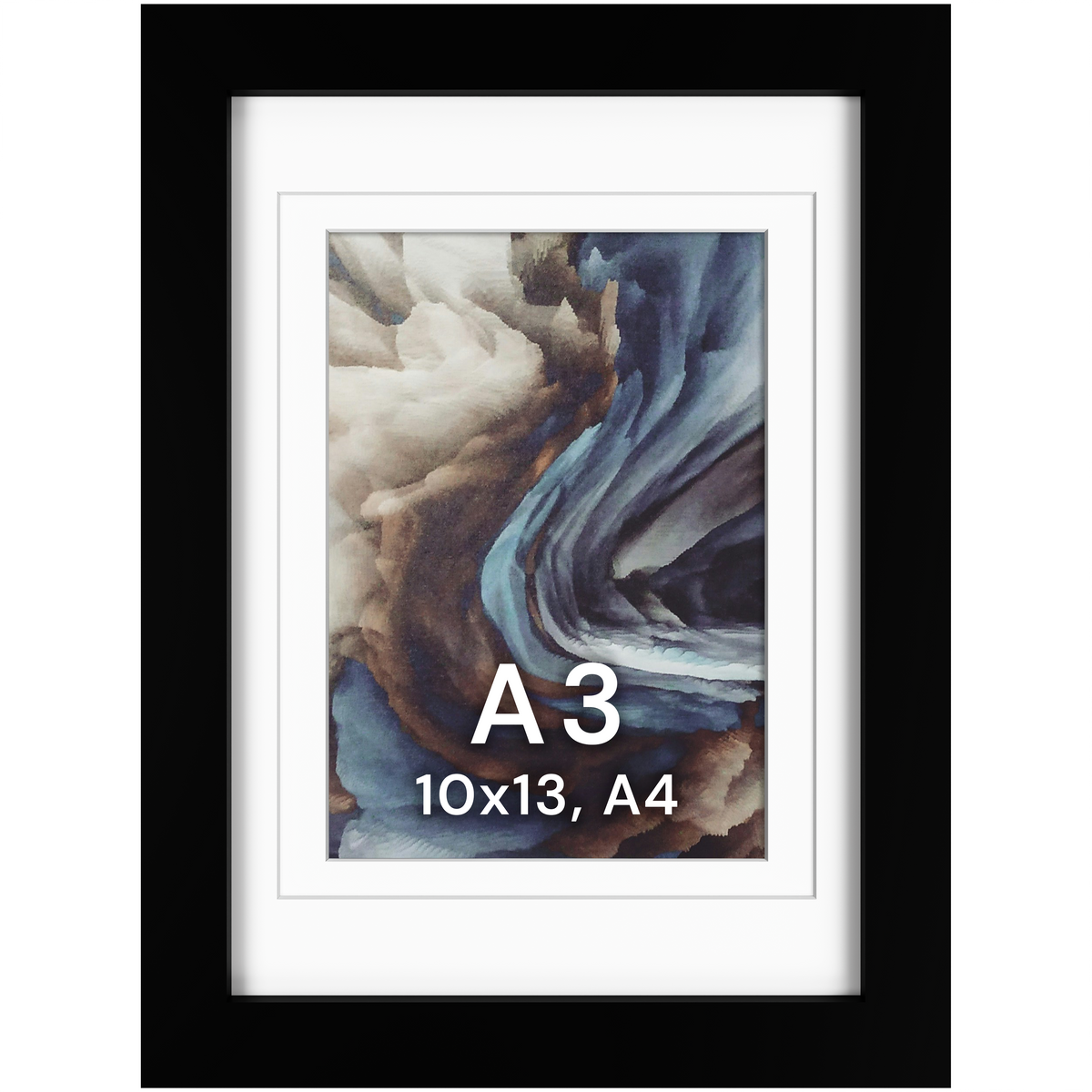 A3 Wood Frame Double Matted to 13x19 and A3 - Glass