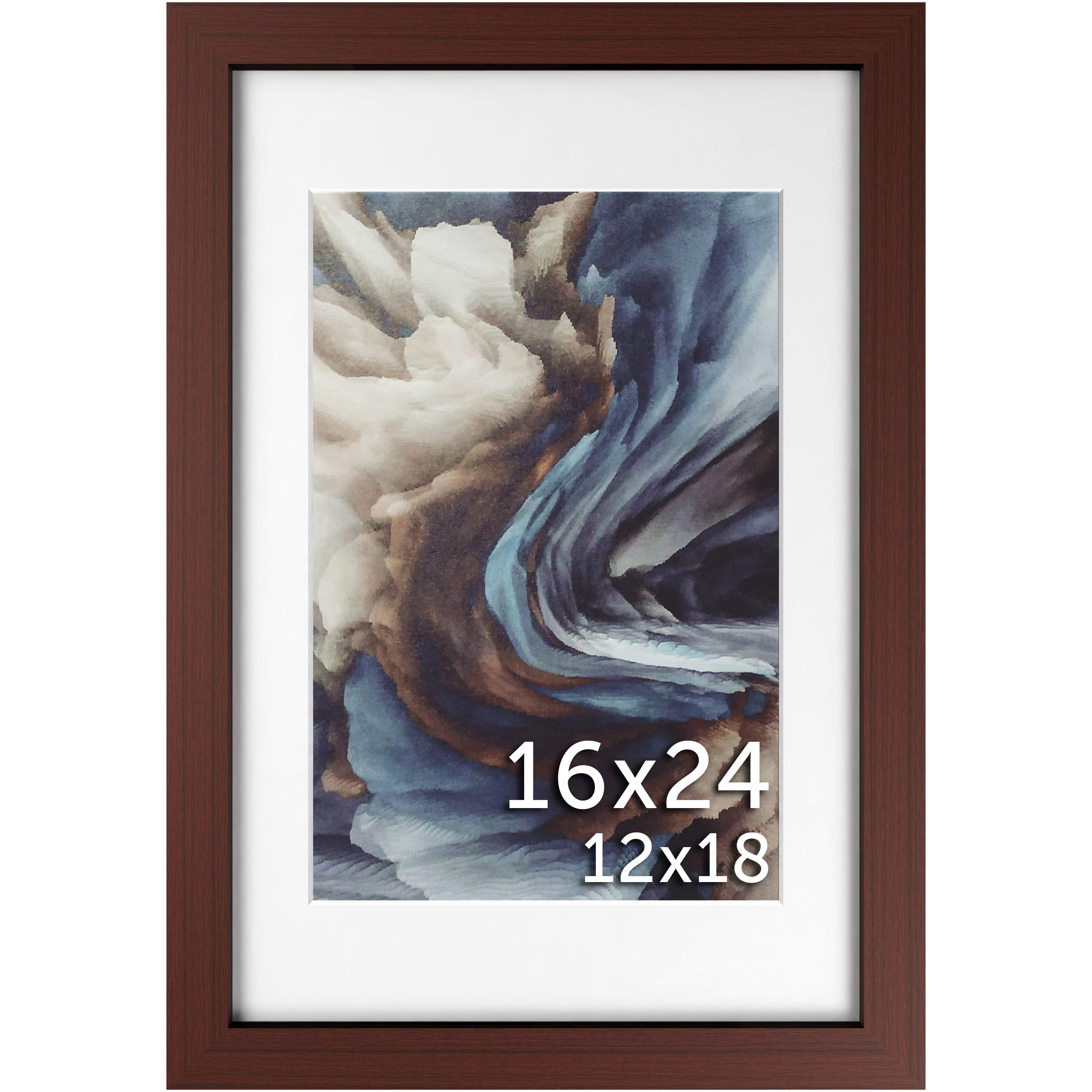 16x24 Walnut Matted Frame - Frame Amo