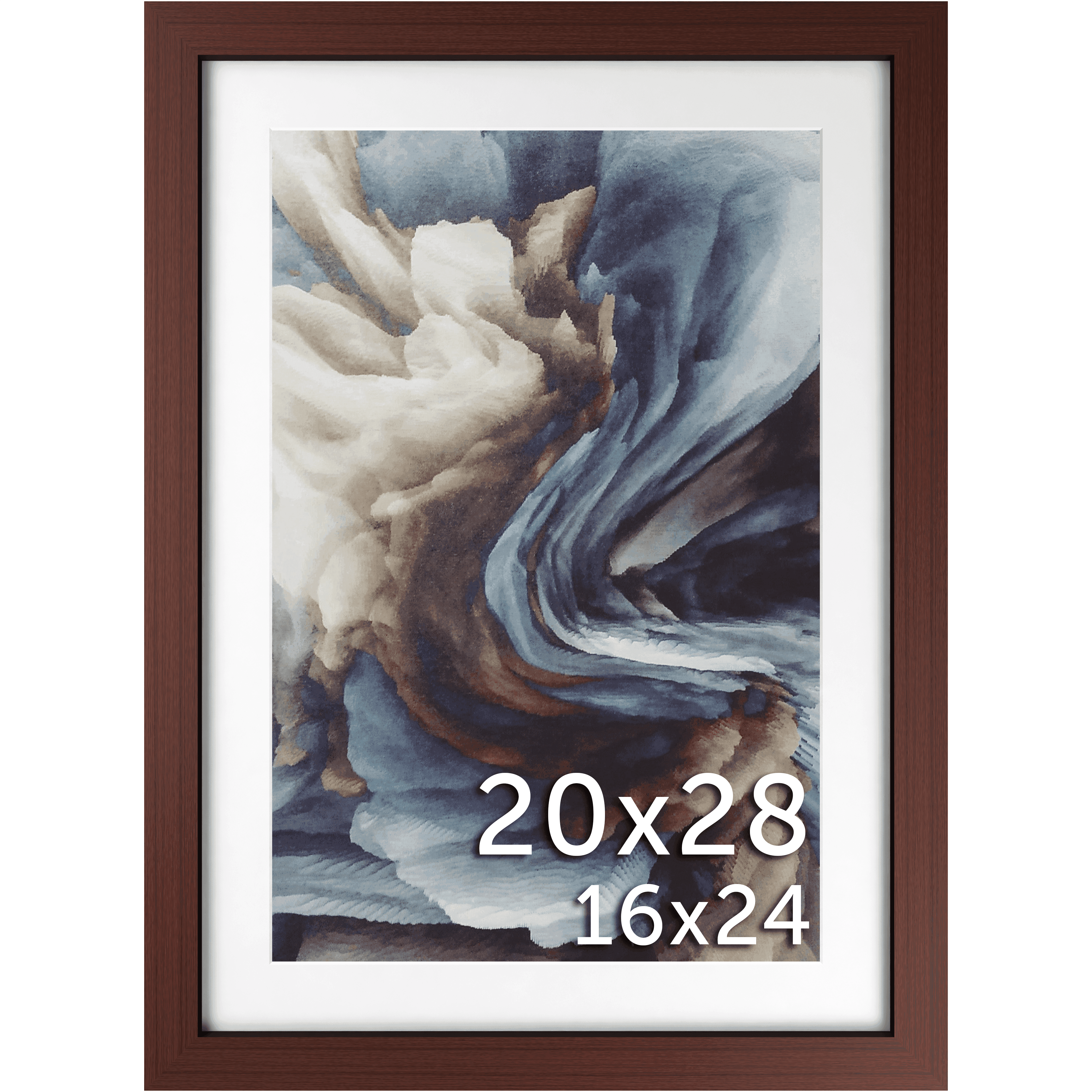 20x28 Matted Wood Frame