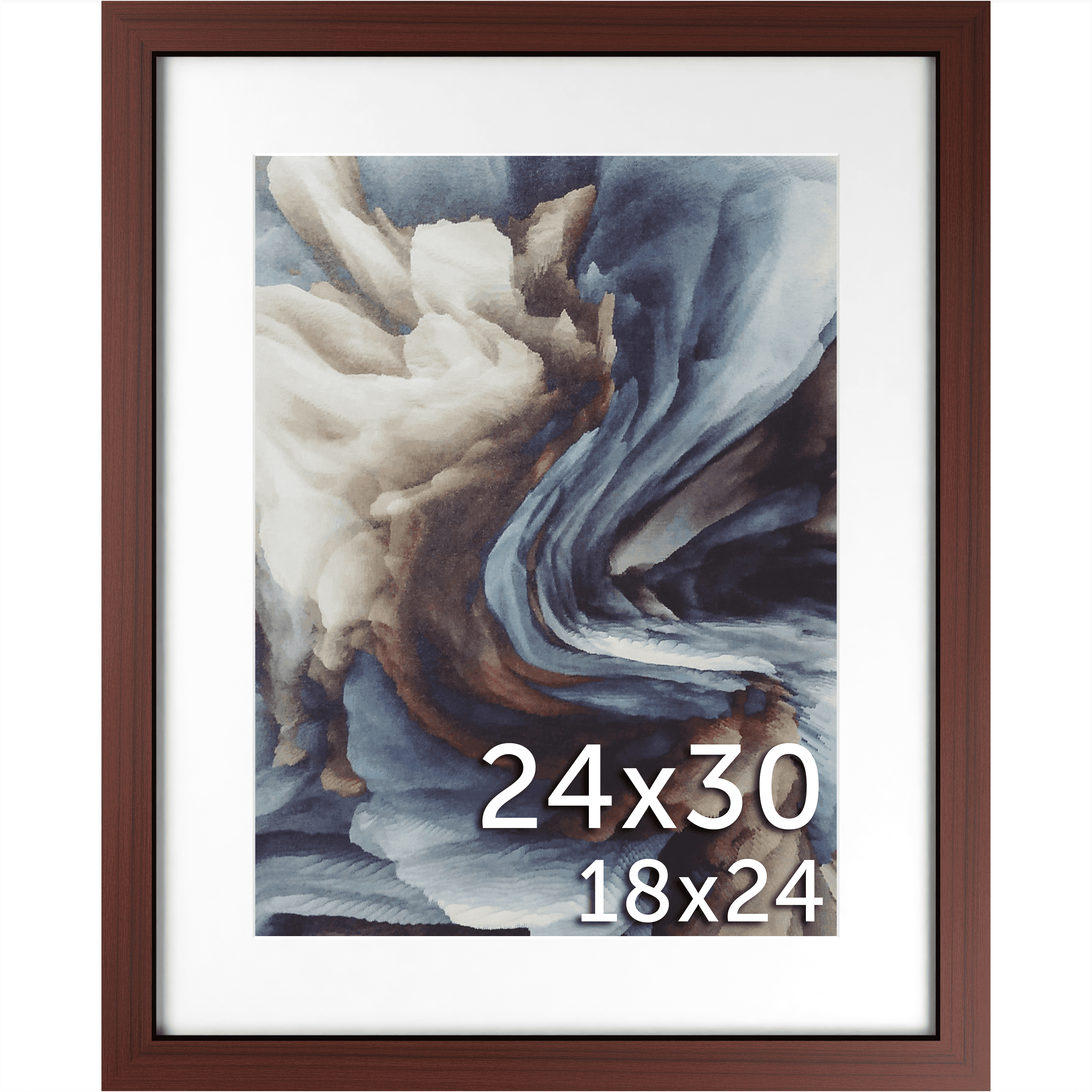 24x30 Matted Wood Frame