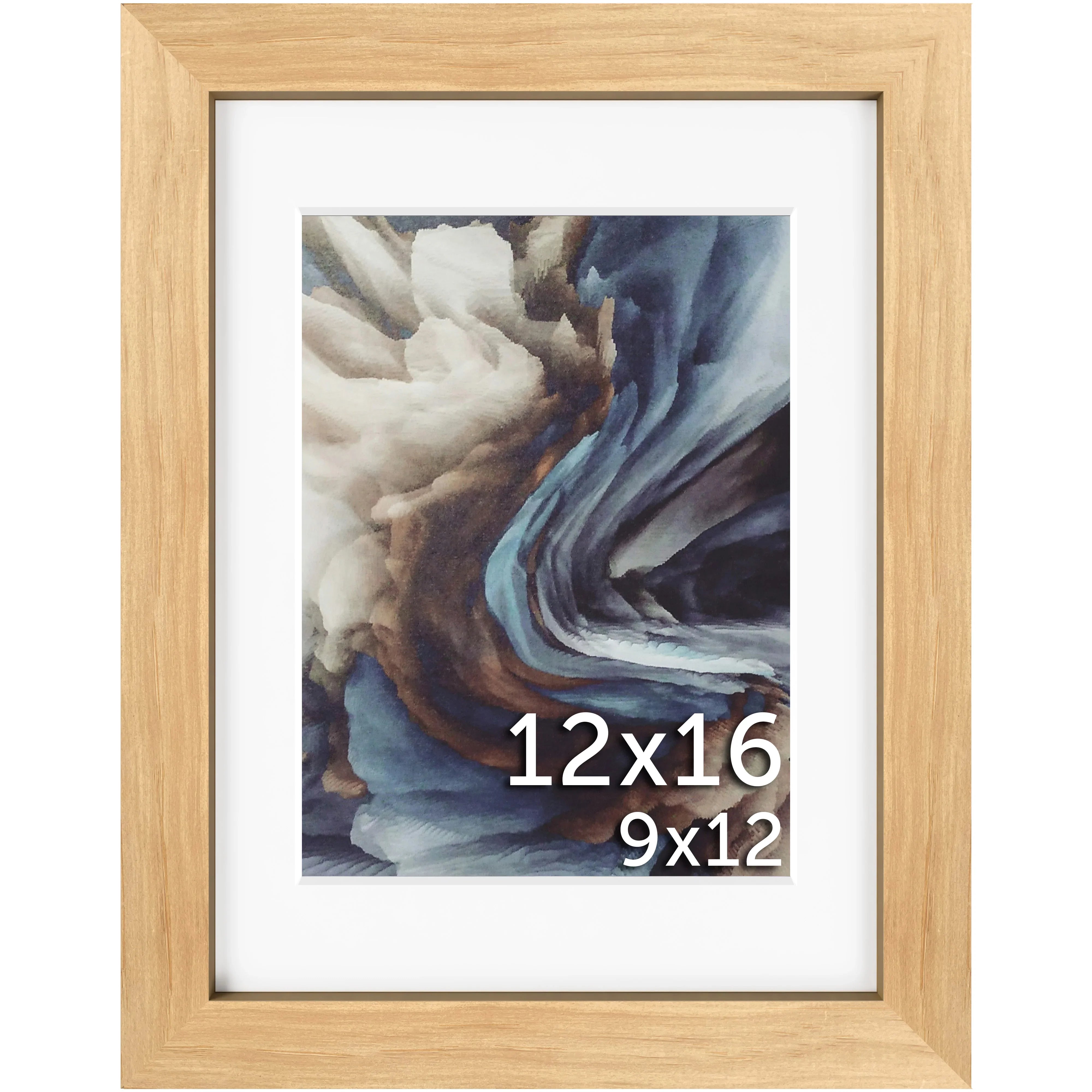 12x16 Matted Wood Frame