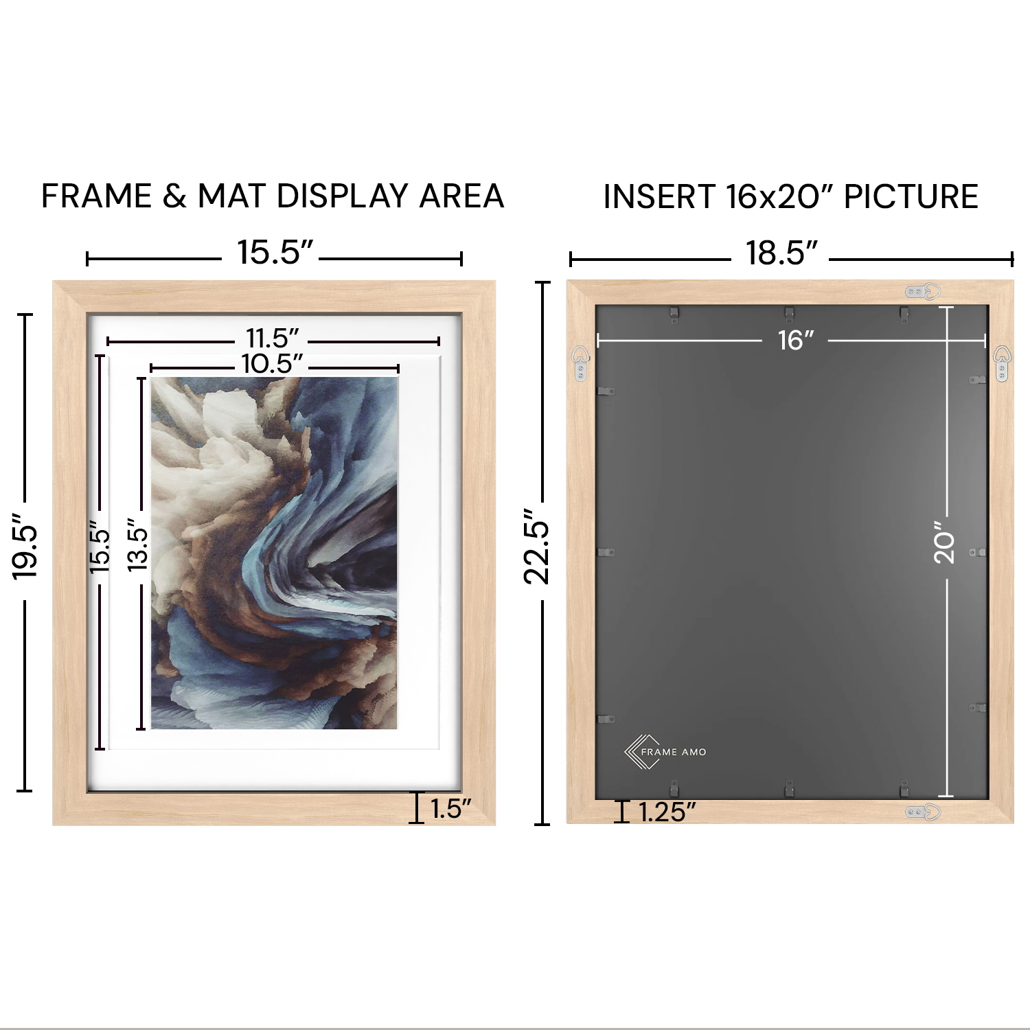 16x20 Multi-Mat Wood Frame