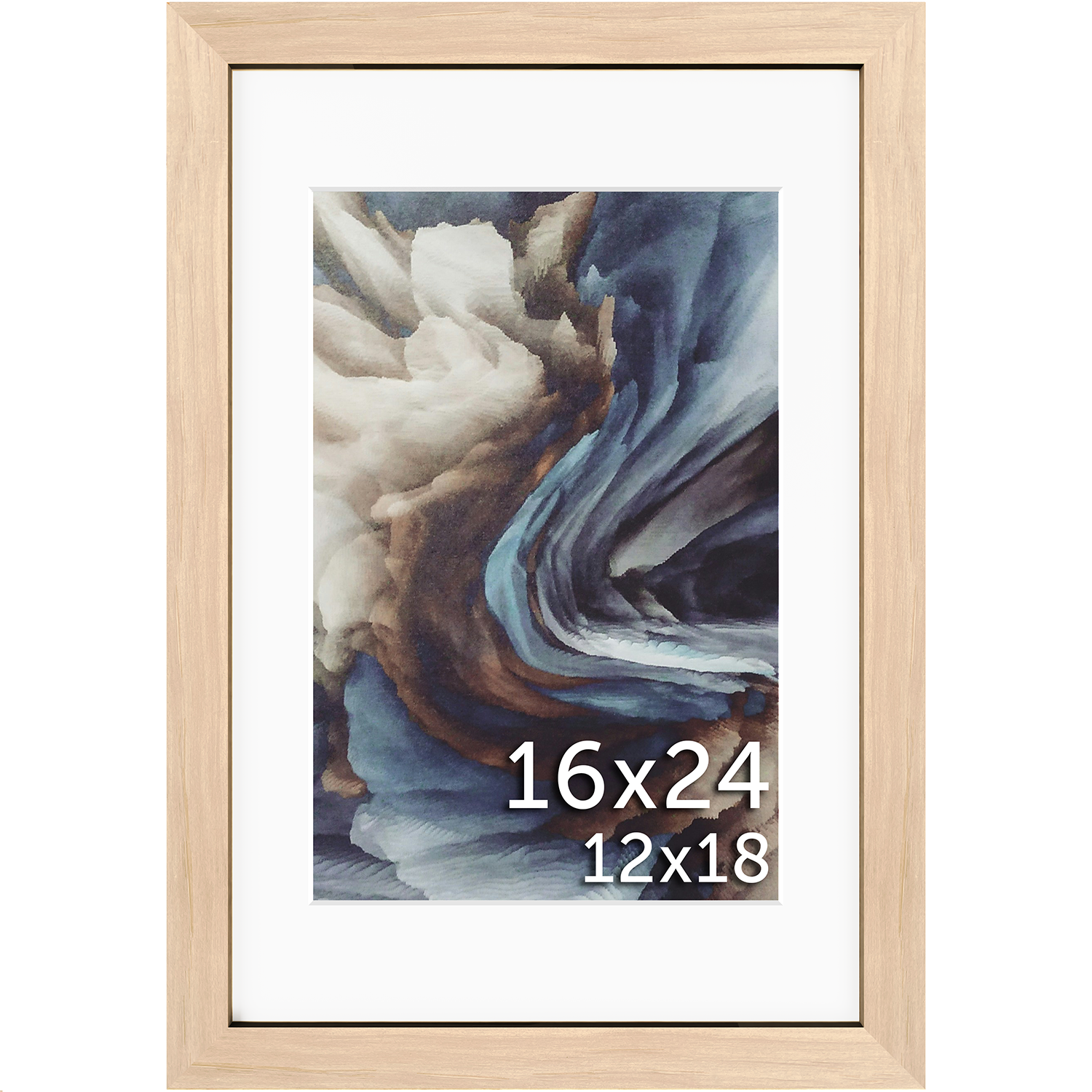 16x24 Matted Wood Frame - Signature Glass
