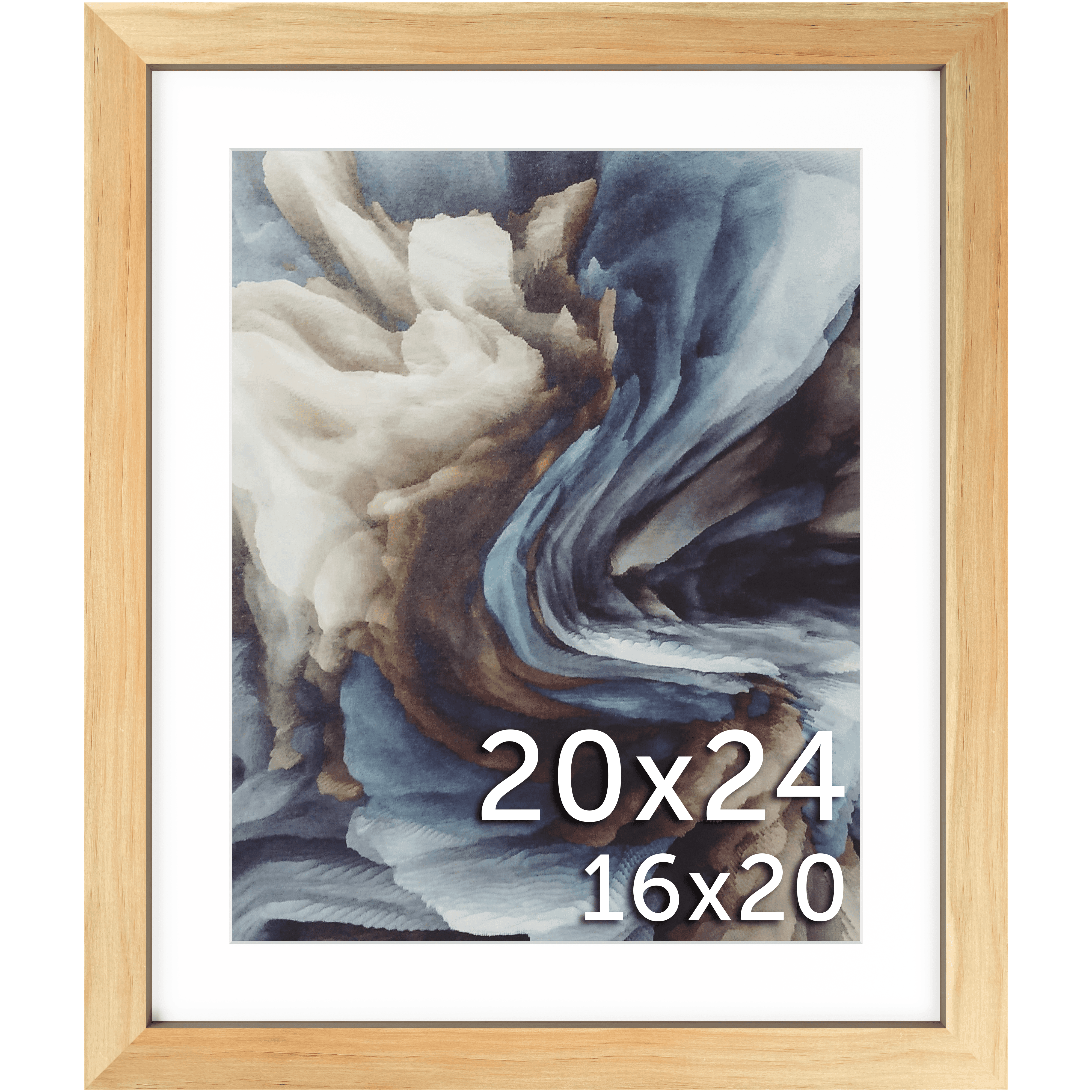 20x24 Matted Wood Frame