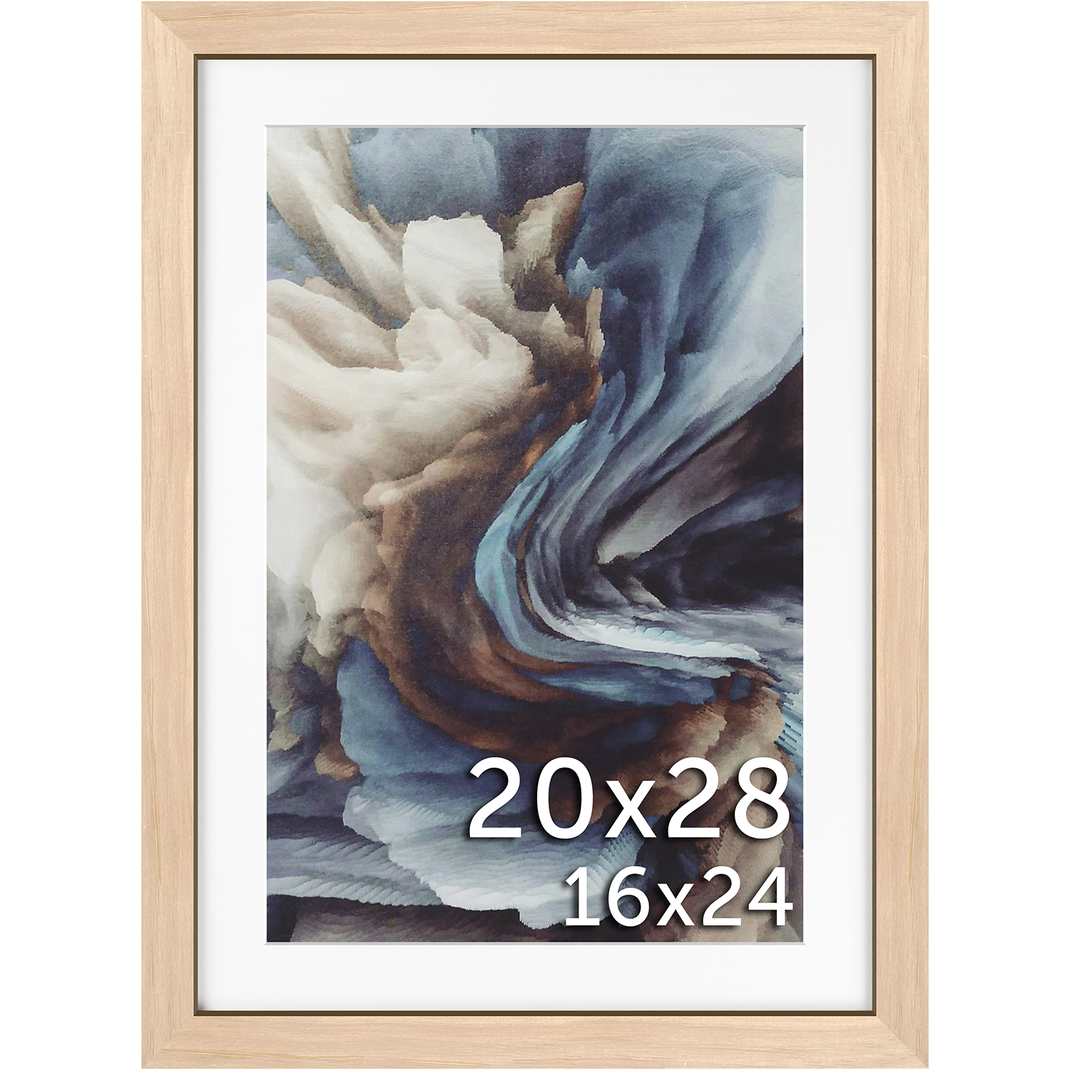 20x28 Matted Wood Frame - Signature Glass