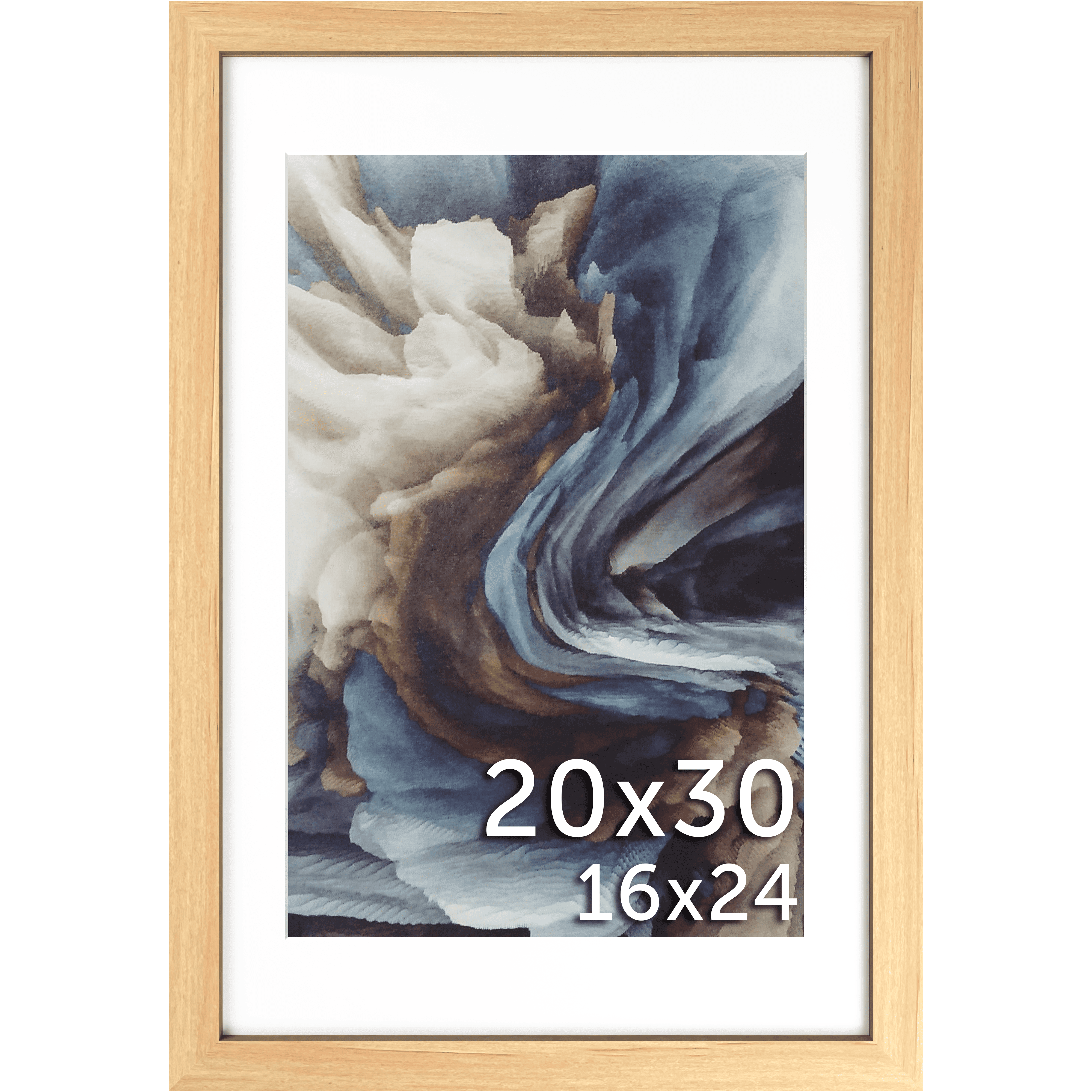 20x30 Matted Wood Frame