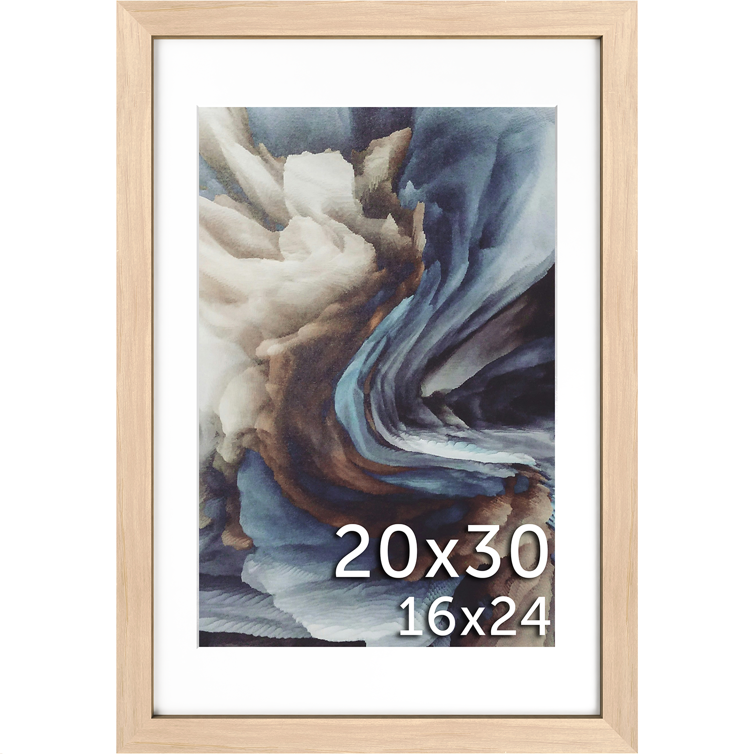 20x30 Matted Wood Frame - Signature Glass