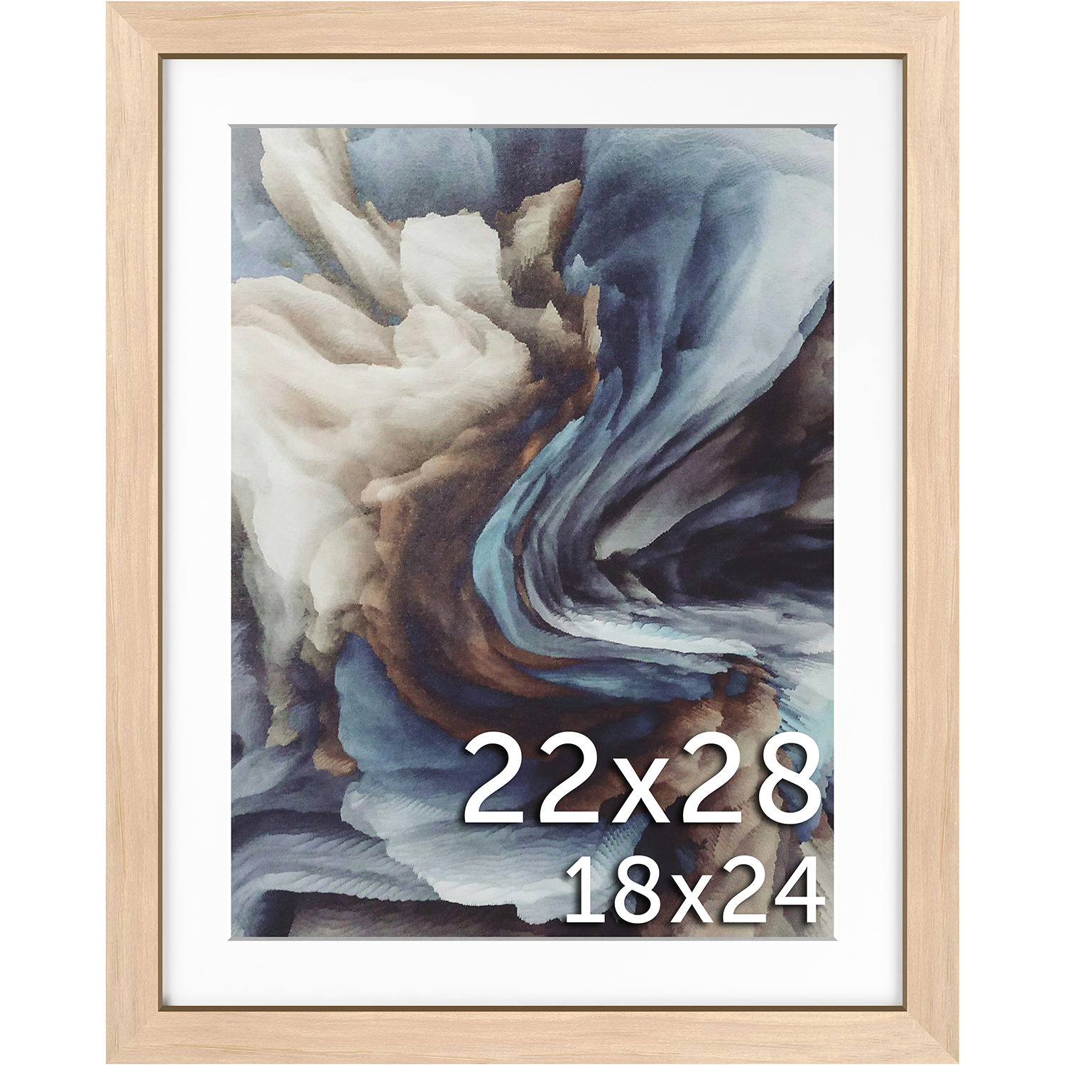 22x28 Matted Wood Frame - Signature Glass