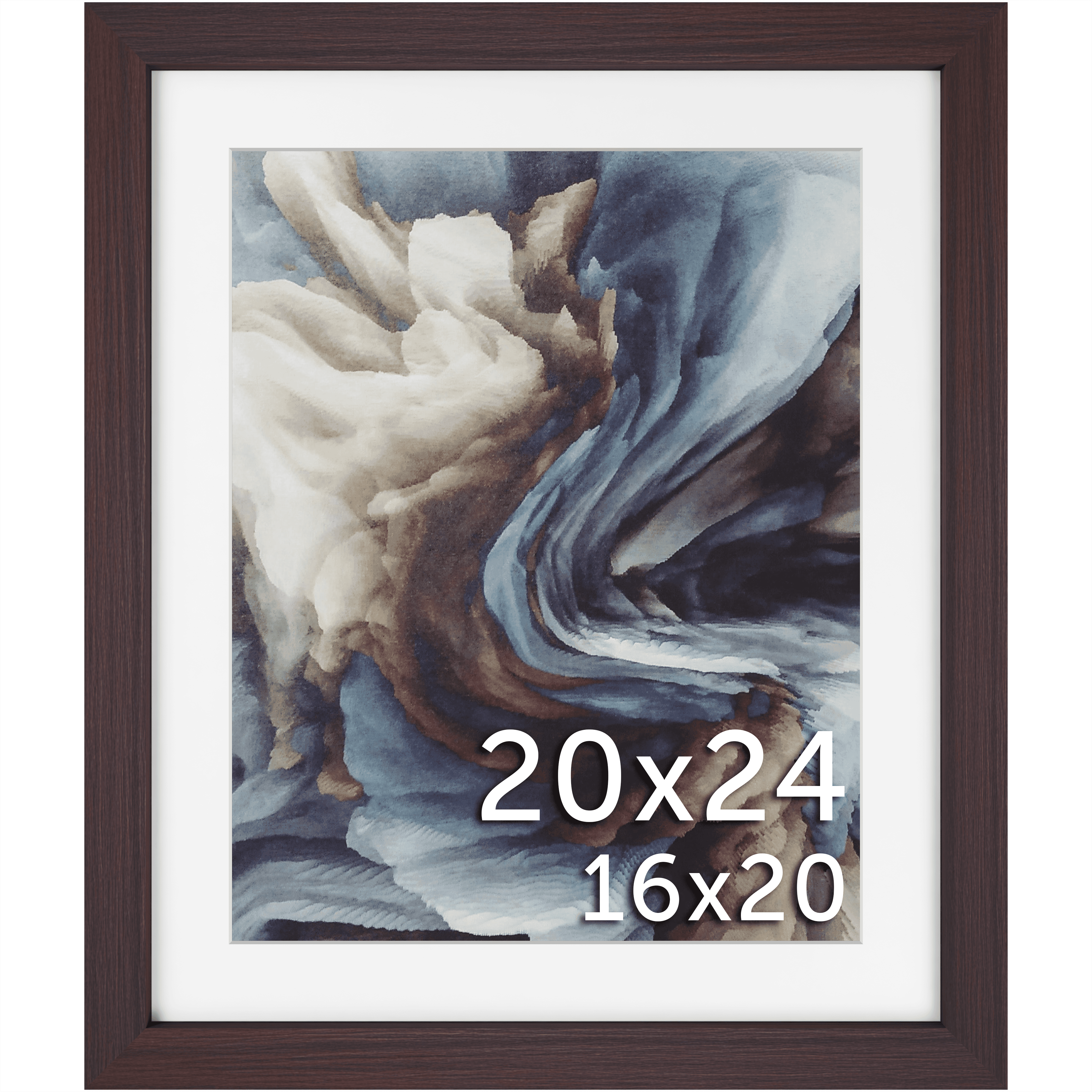 20x24 Matted Wood Frame
