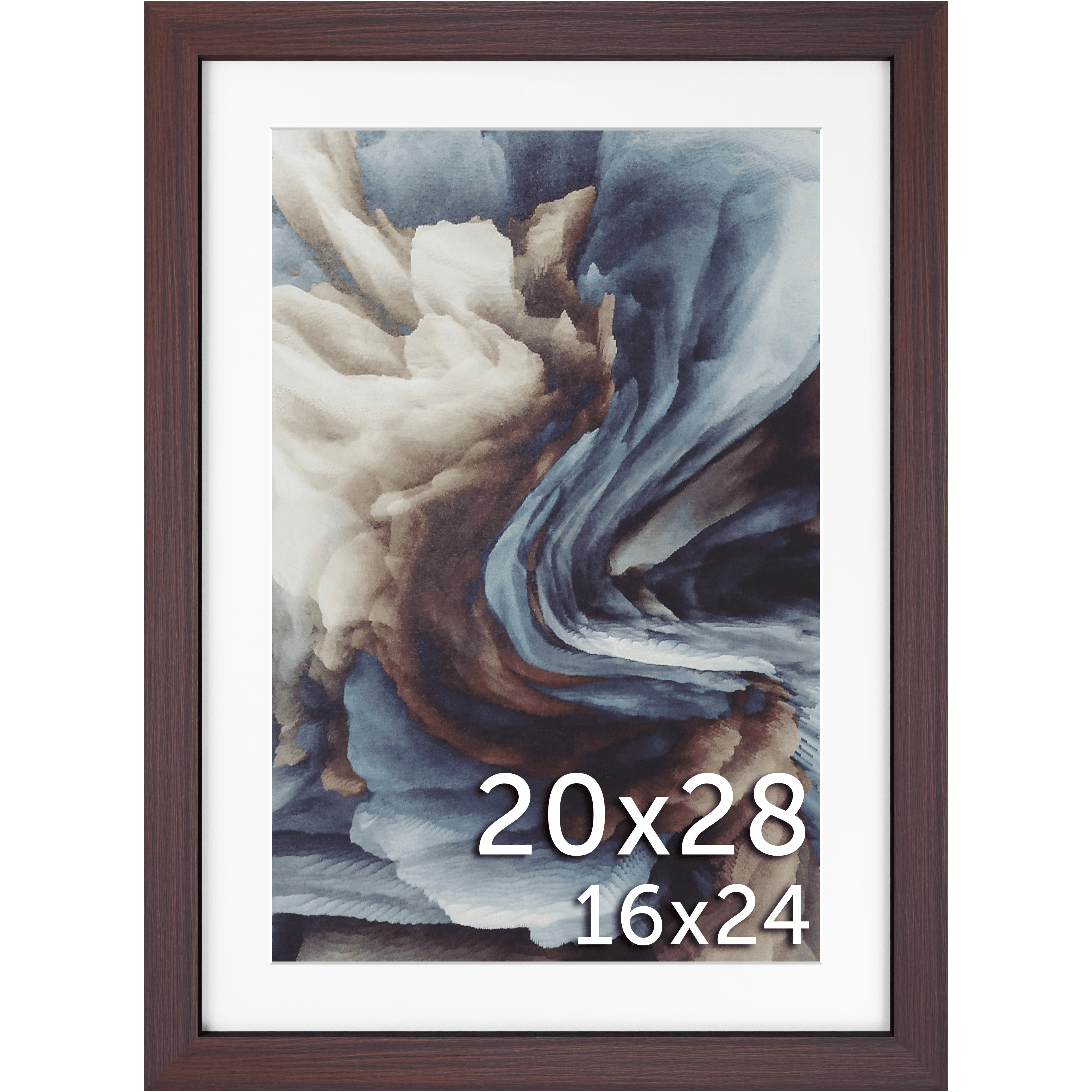 20x28 Matted Wood Frame