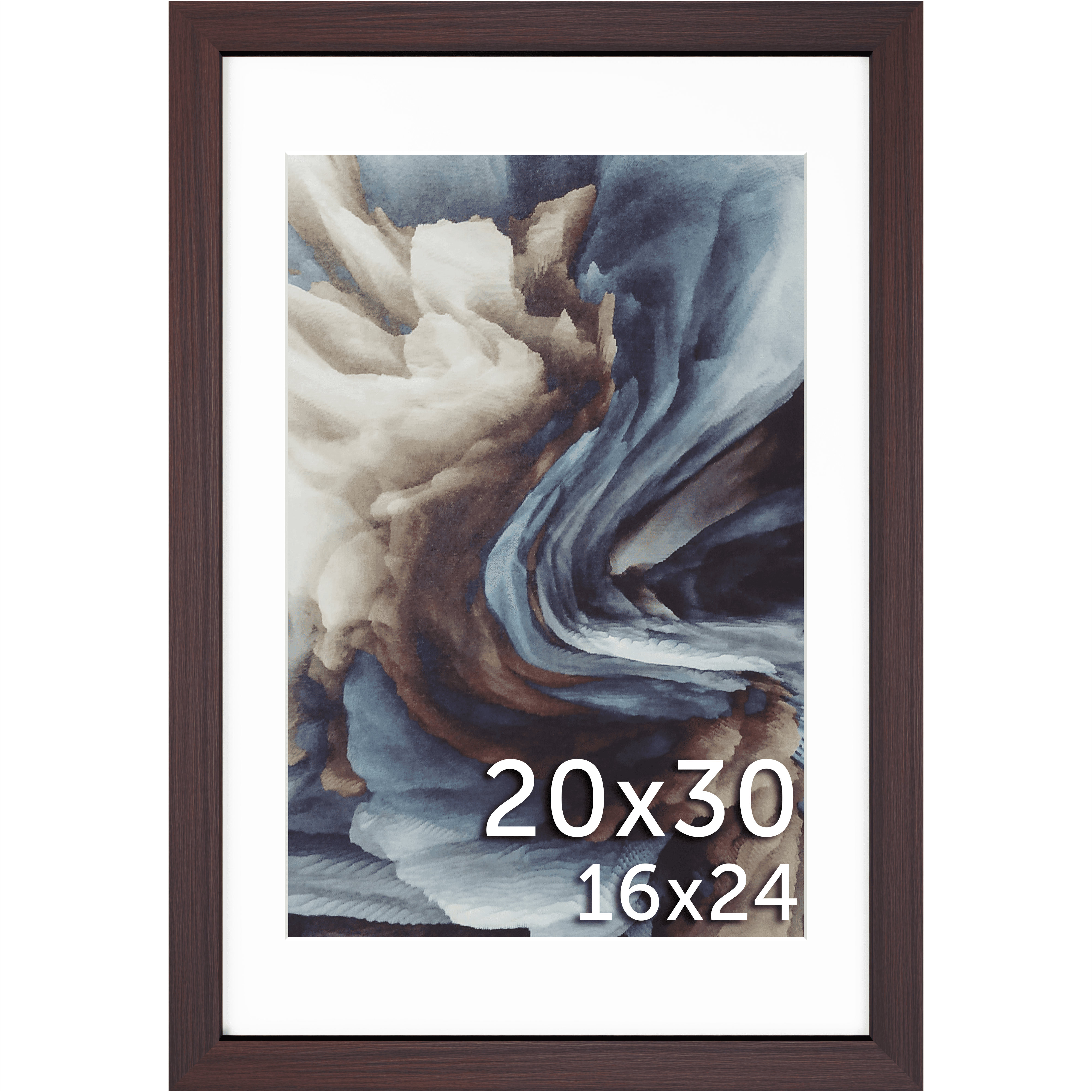 20x30 Matted Wood Frame