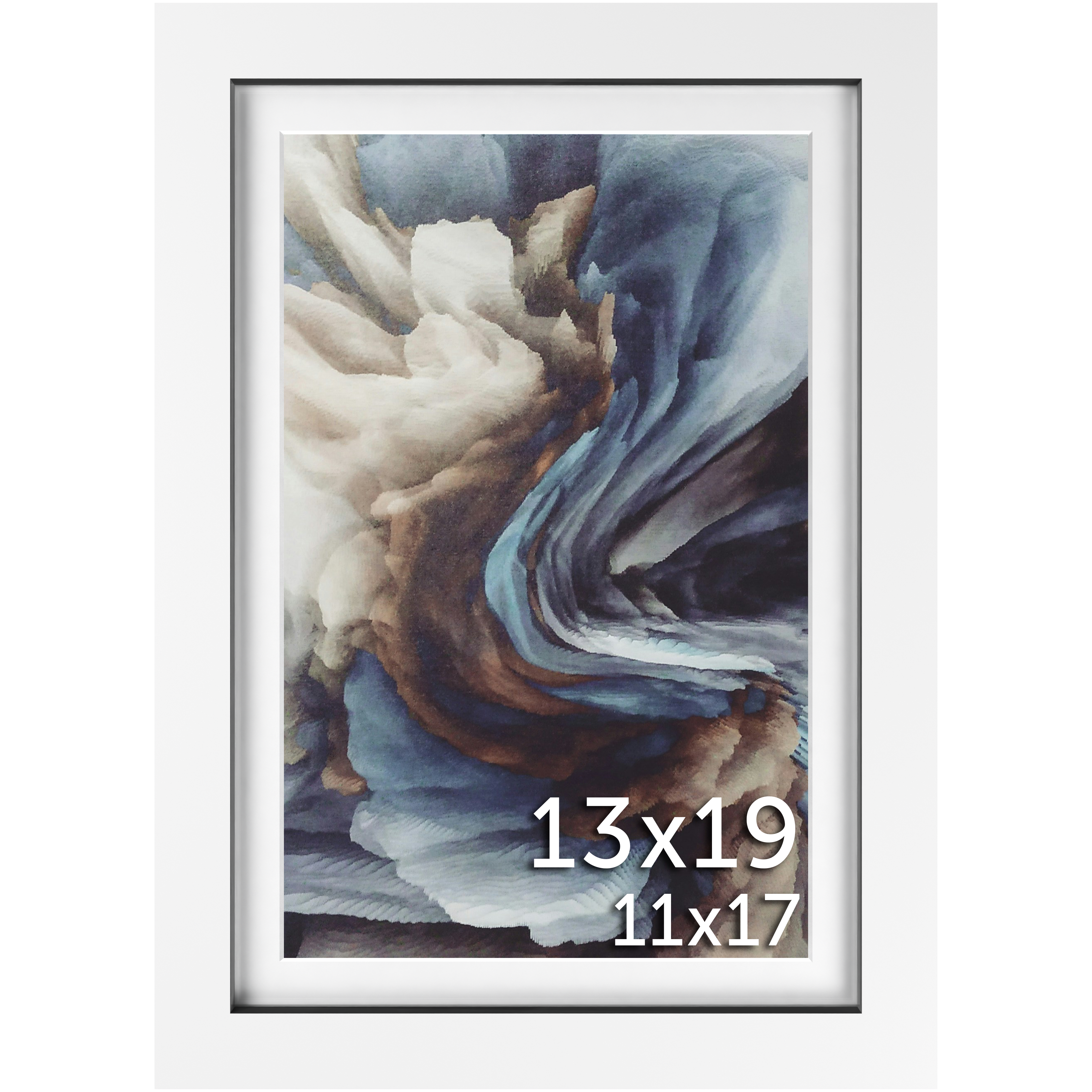 13x19 White Matted Frame - Frame Amo