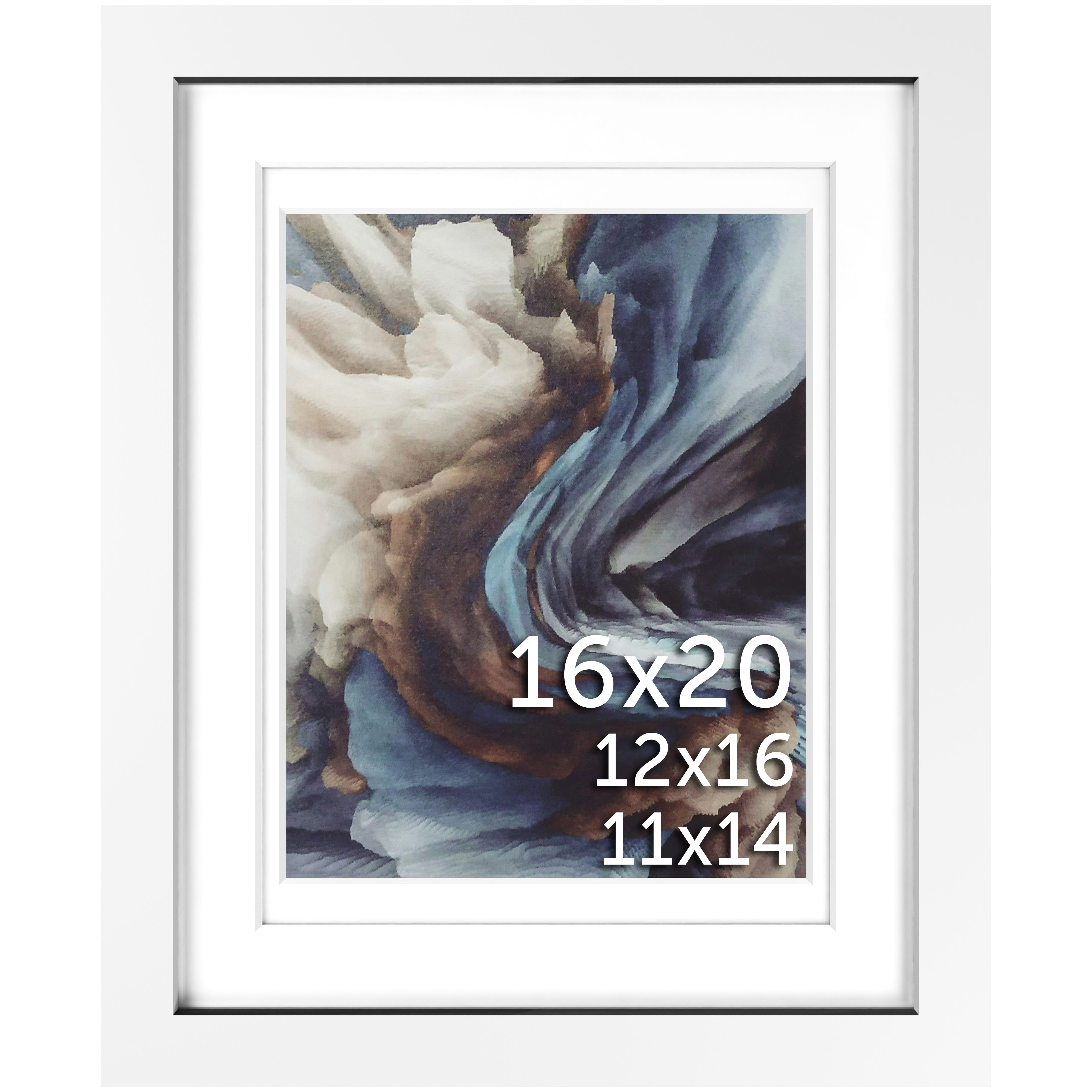 16x20 White Multi-Mat Frame - Frame Amo