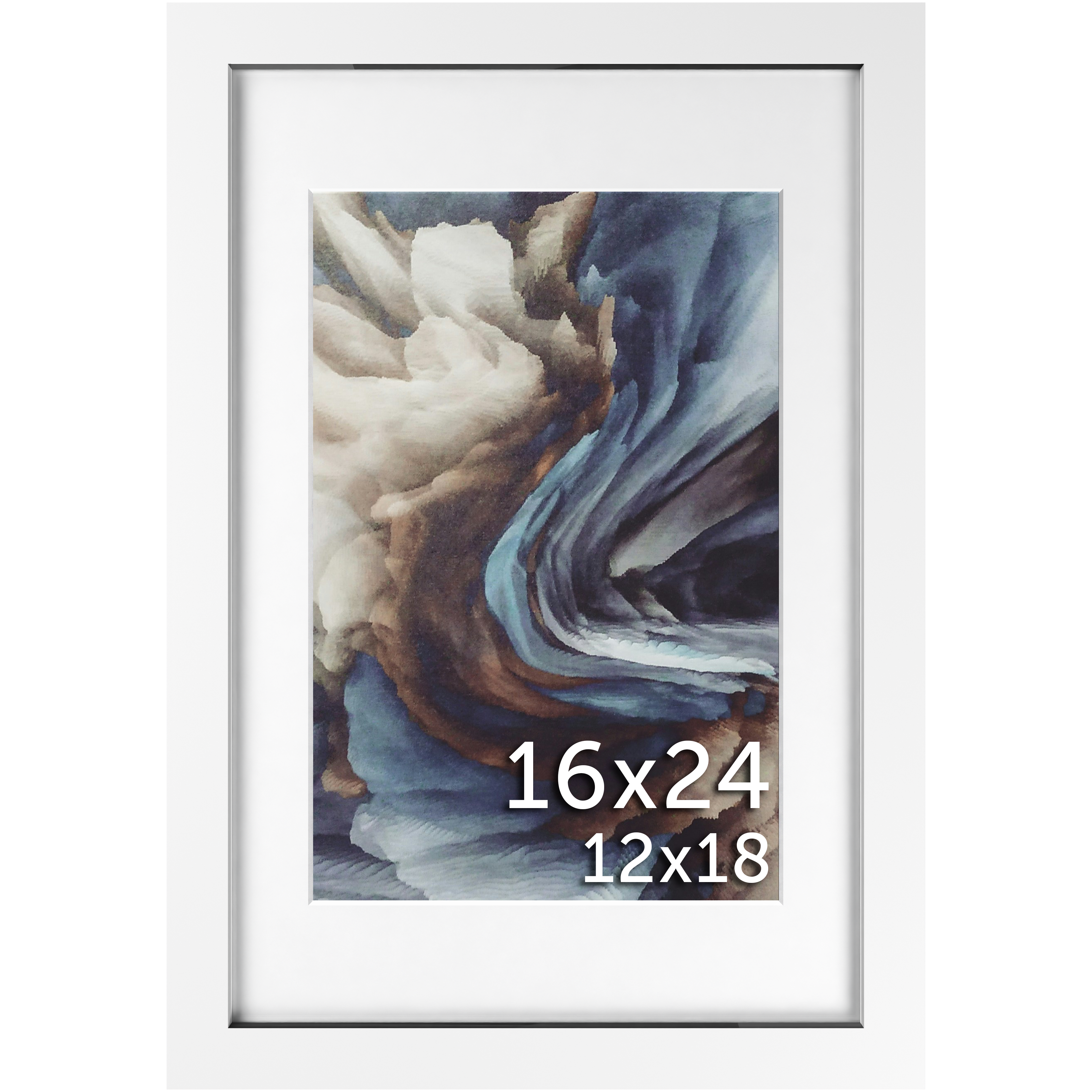 16x24 White Matted Frame - Frame Amo