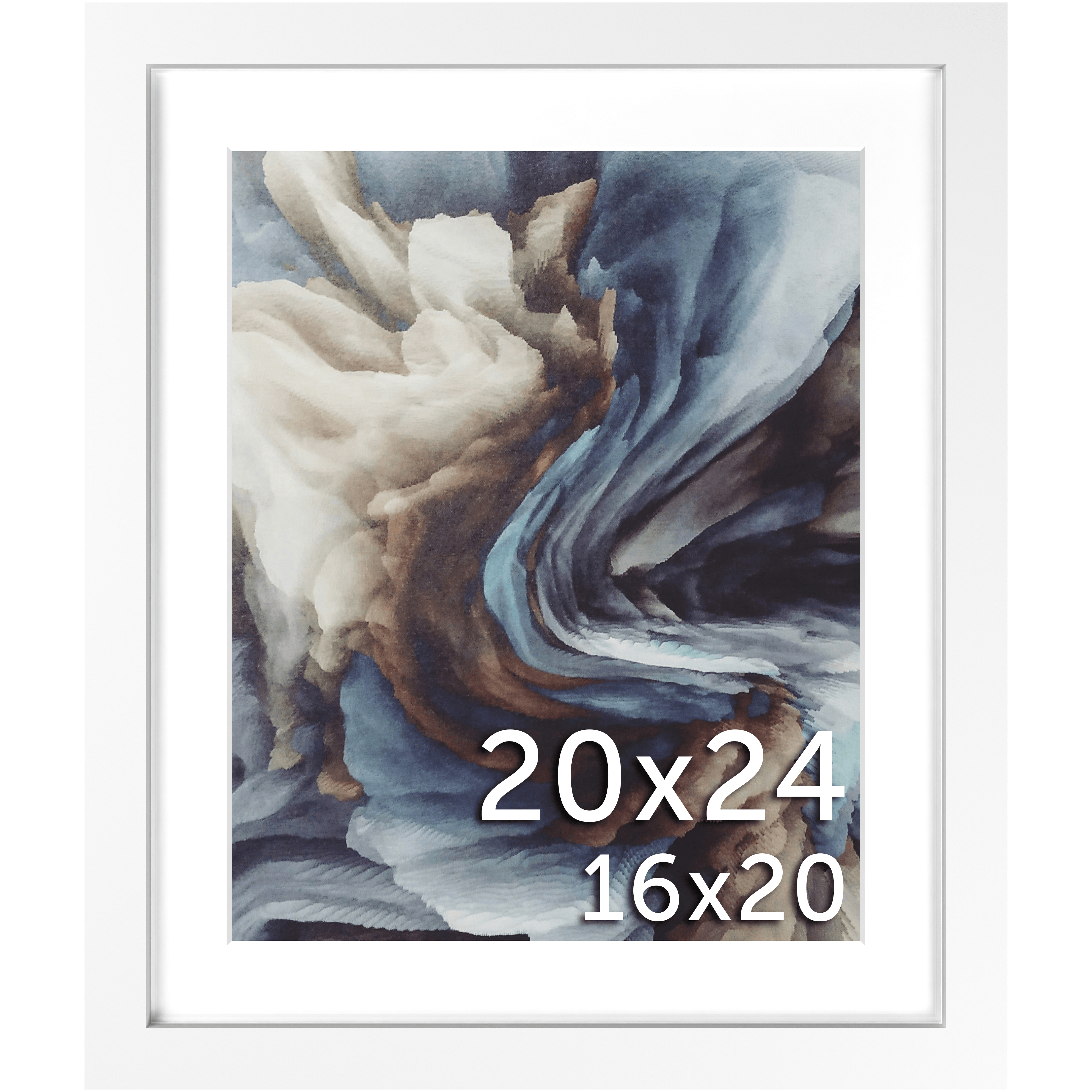 20x24 White Matted Frame - Frame Amo