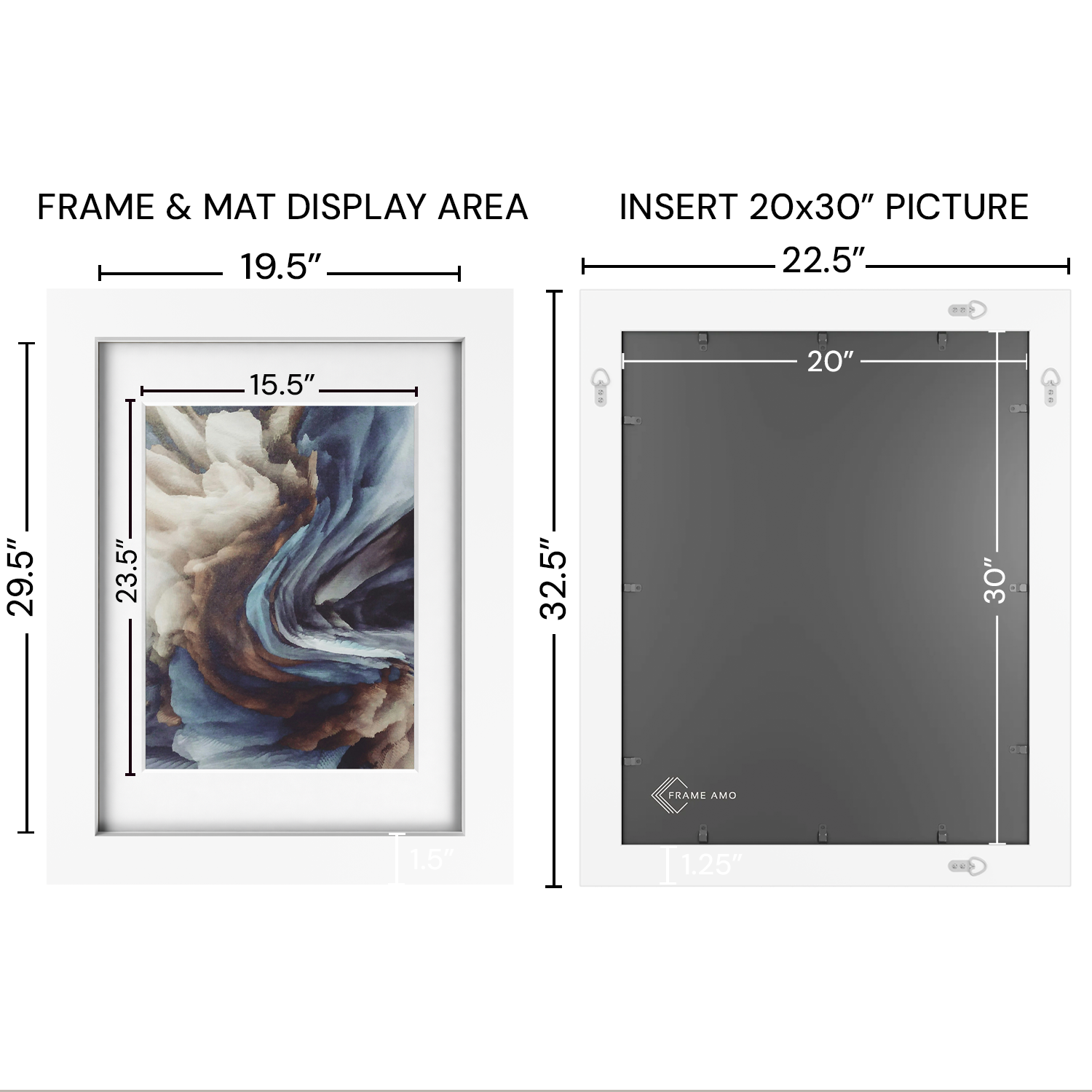 20x30 Marco Foto Madera Mate