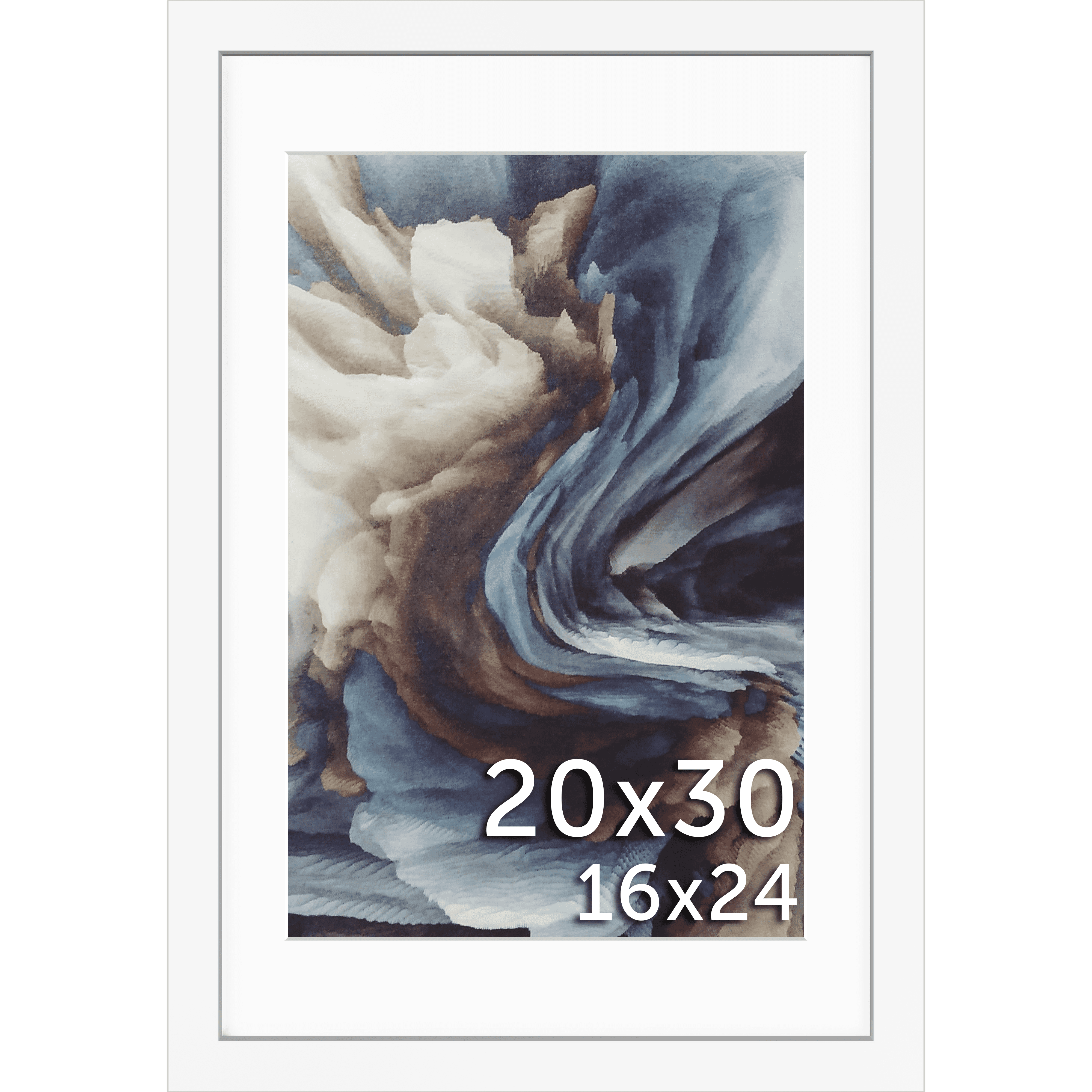 20x30 Matted Wood Frame
