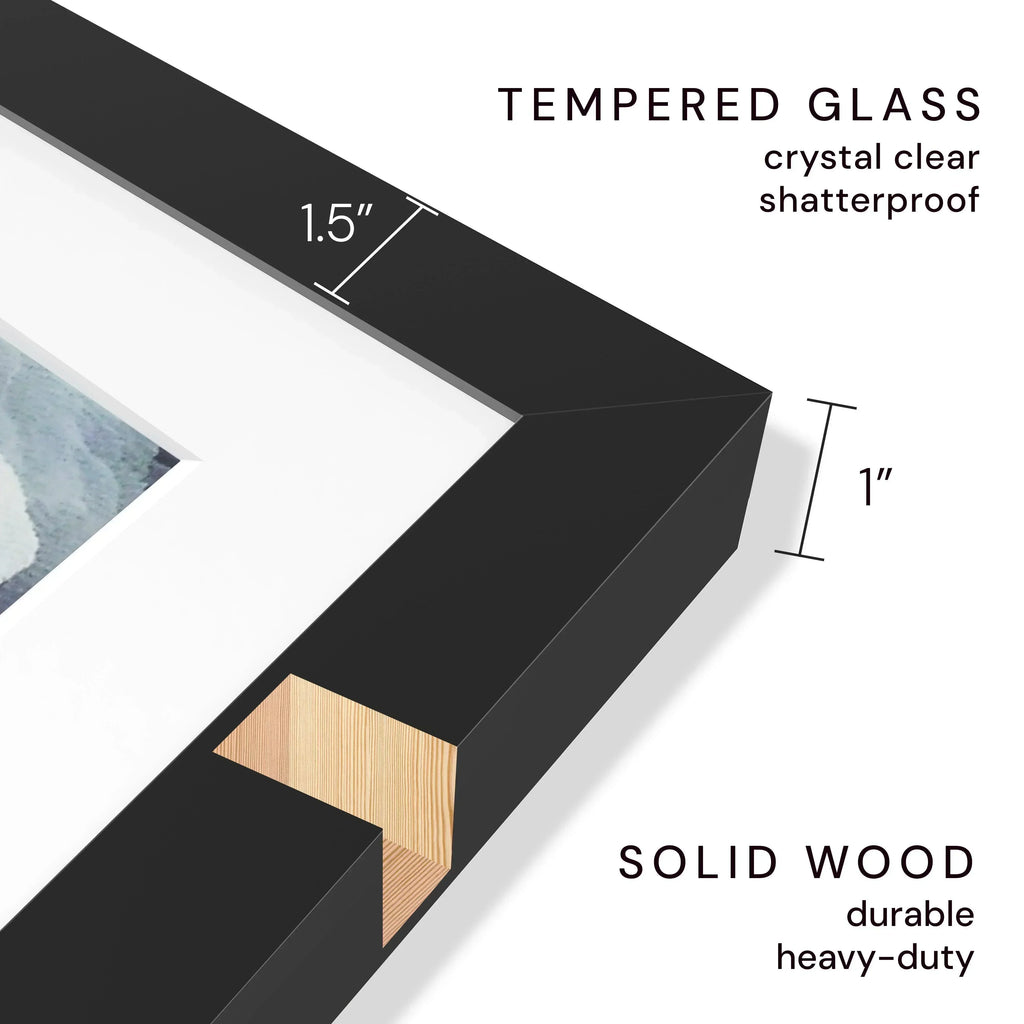 16x20 Gray Barnwood Picture Frame With White Mat – Fits An 11x14 Photo, Acrylic Glass, Made In USA