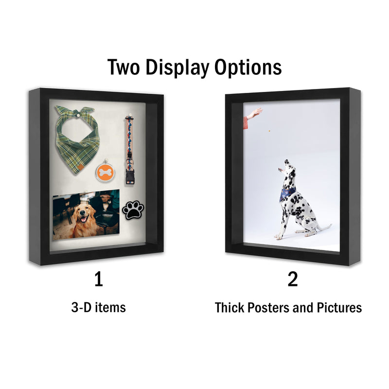 14x17 Modern Shadow Box Frame with Tempered Glass, for Display Items or Posters, 2.5 Inch Thick