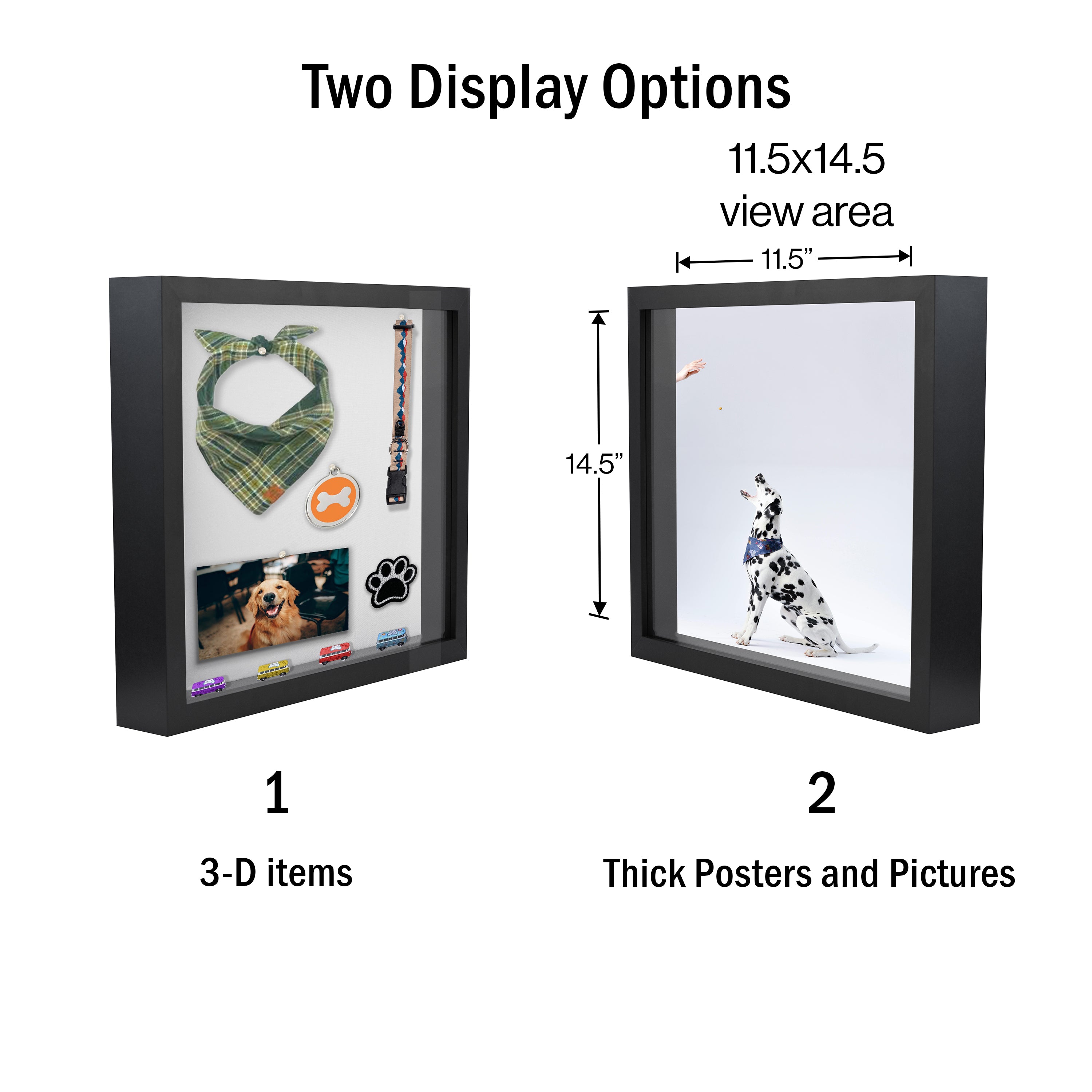 12x15 Modern Shadow Box Frame with Tempered Glass, for Display Items or Posters, 2.5 Inch Thick