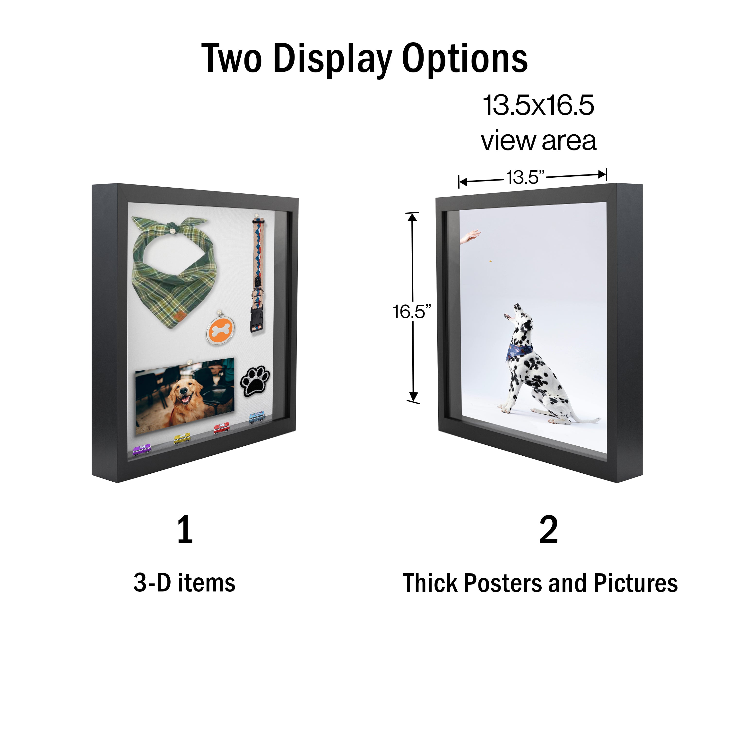 14x17 Modern Shadow Box Frame with Tempered Glass, for Display Items or Posters, 2.5 Inch Thick