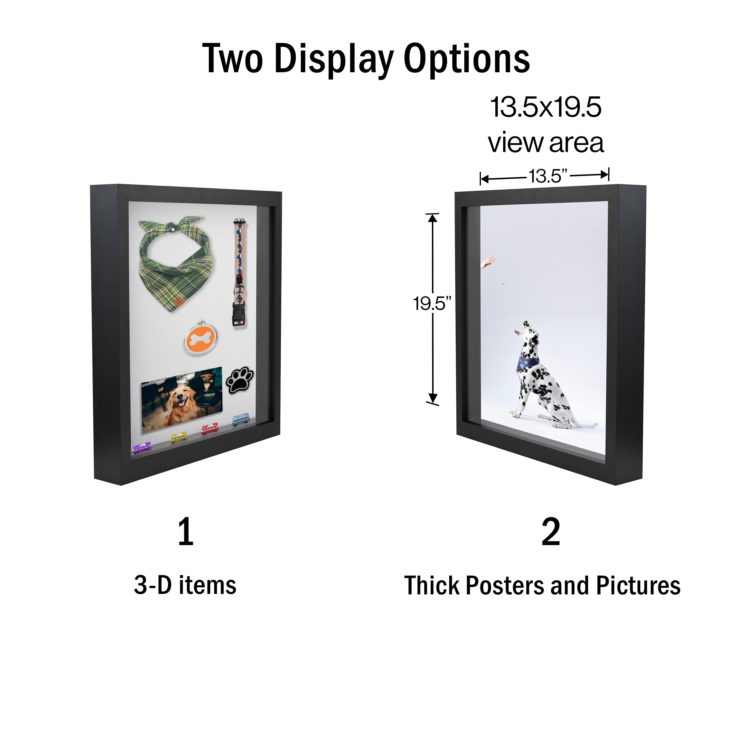 14x20 Modern Shadow Box Frame with Tempered Glass, for Display Items or Posters, 2.5 Inch Thick