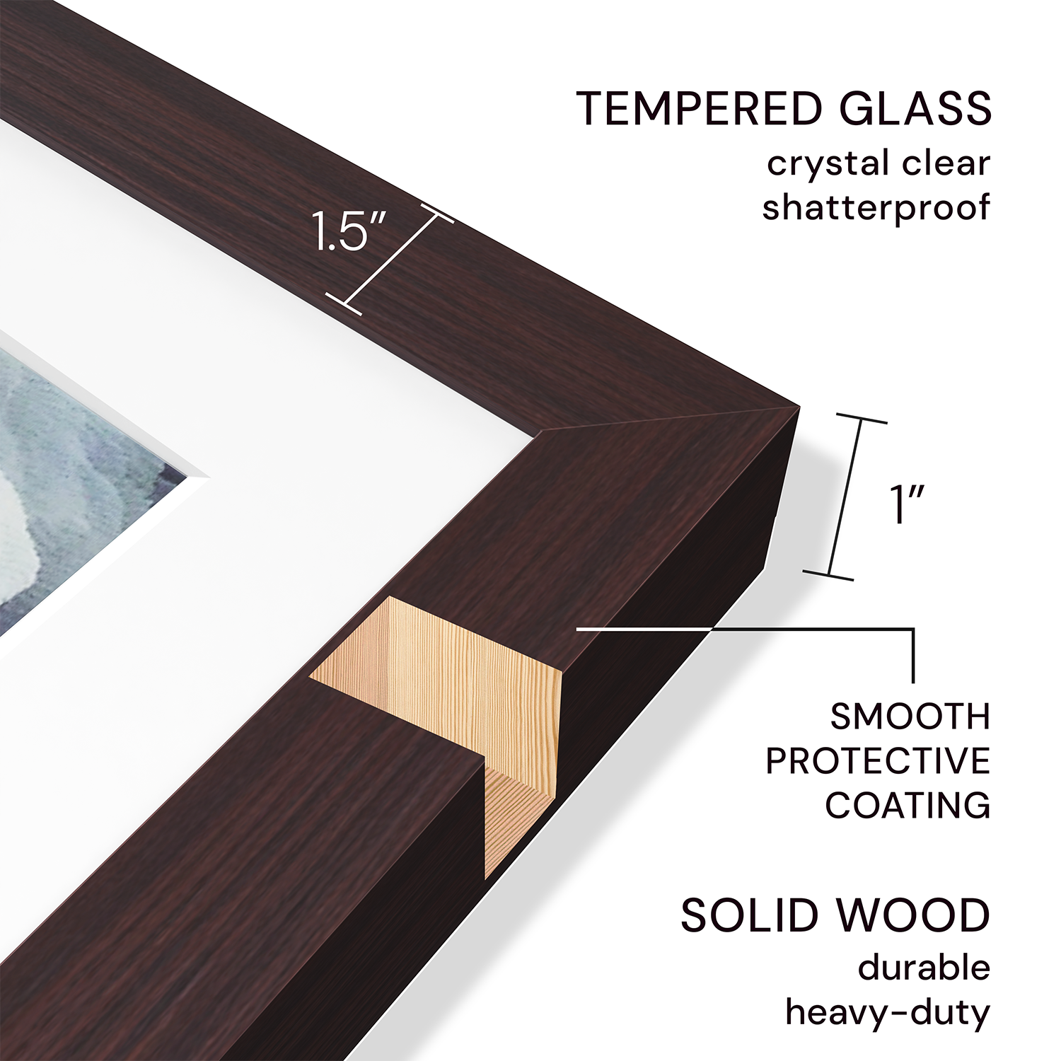 13x19 Matted Wood Frame - Signature Glass