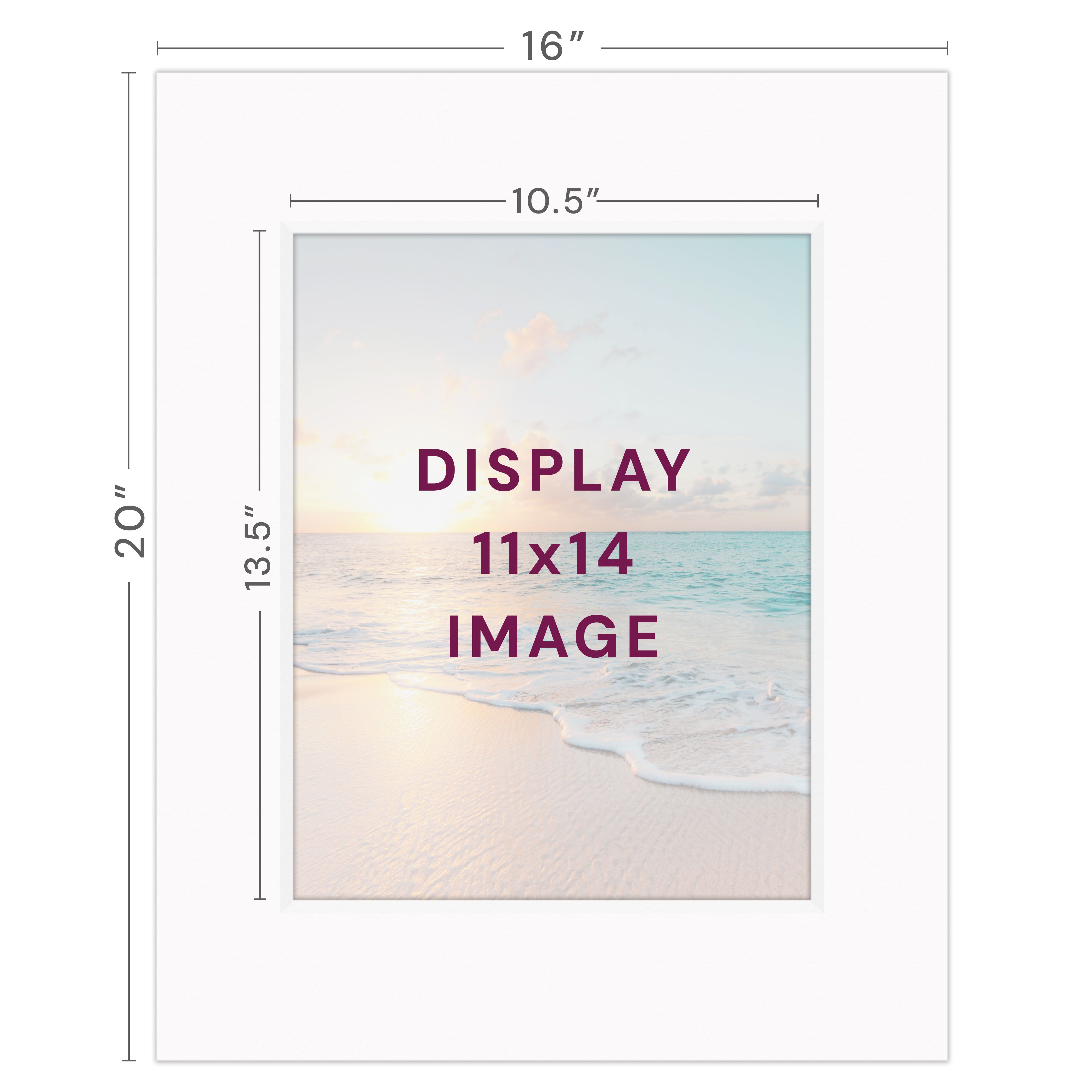 White Mats For Picture Frame - 16x20