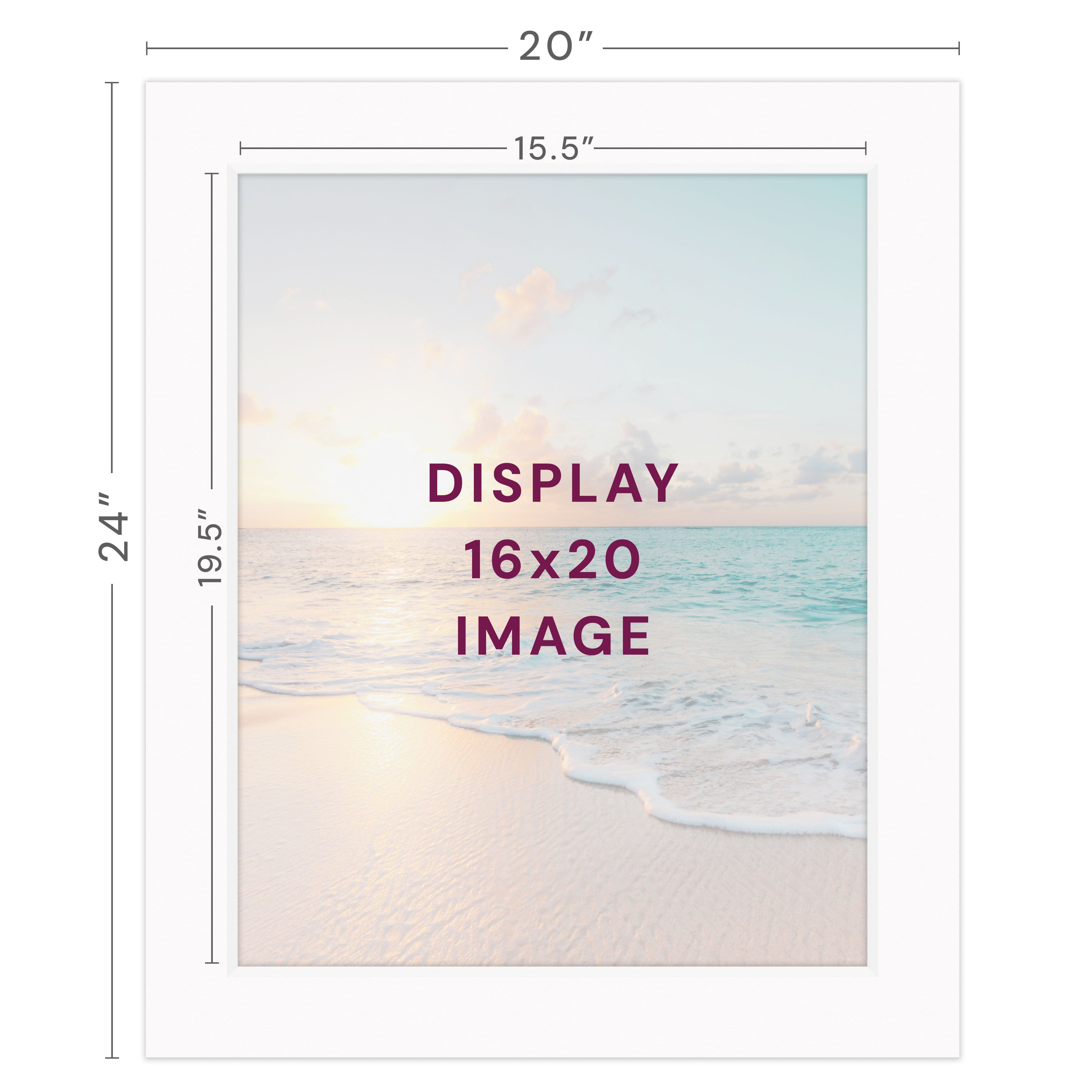 White Mats For Picture Frame - 20x24