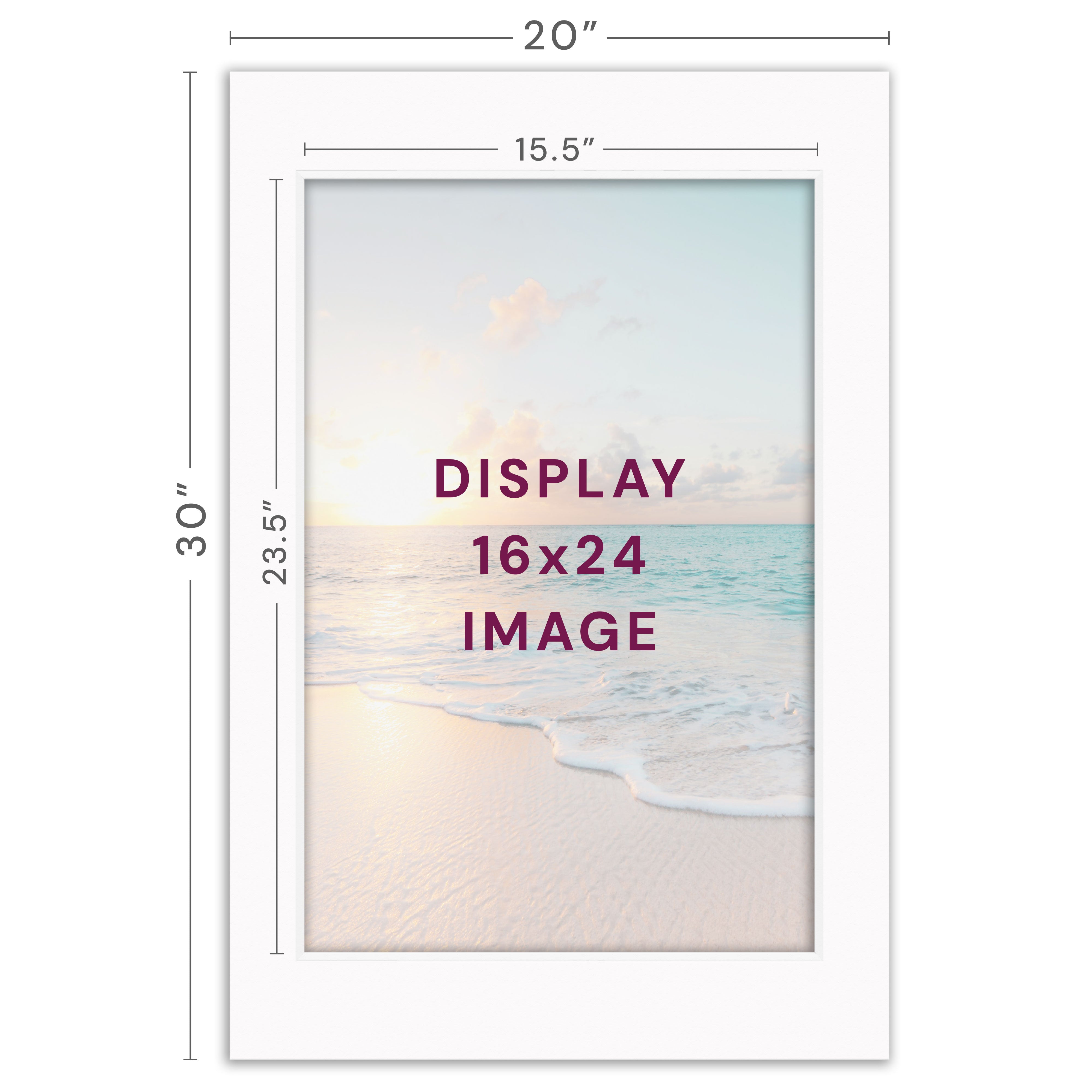 White Mats For Picture Frame - 20x30