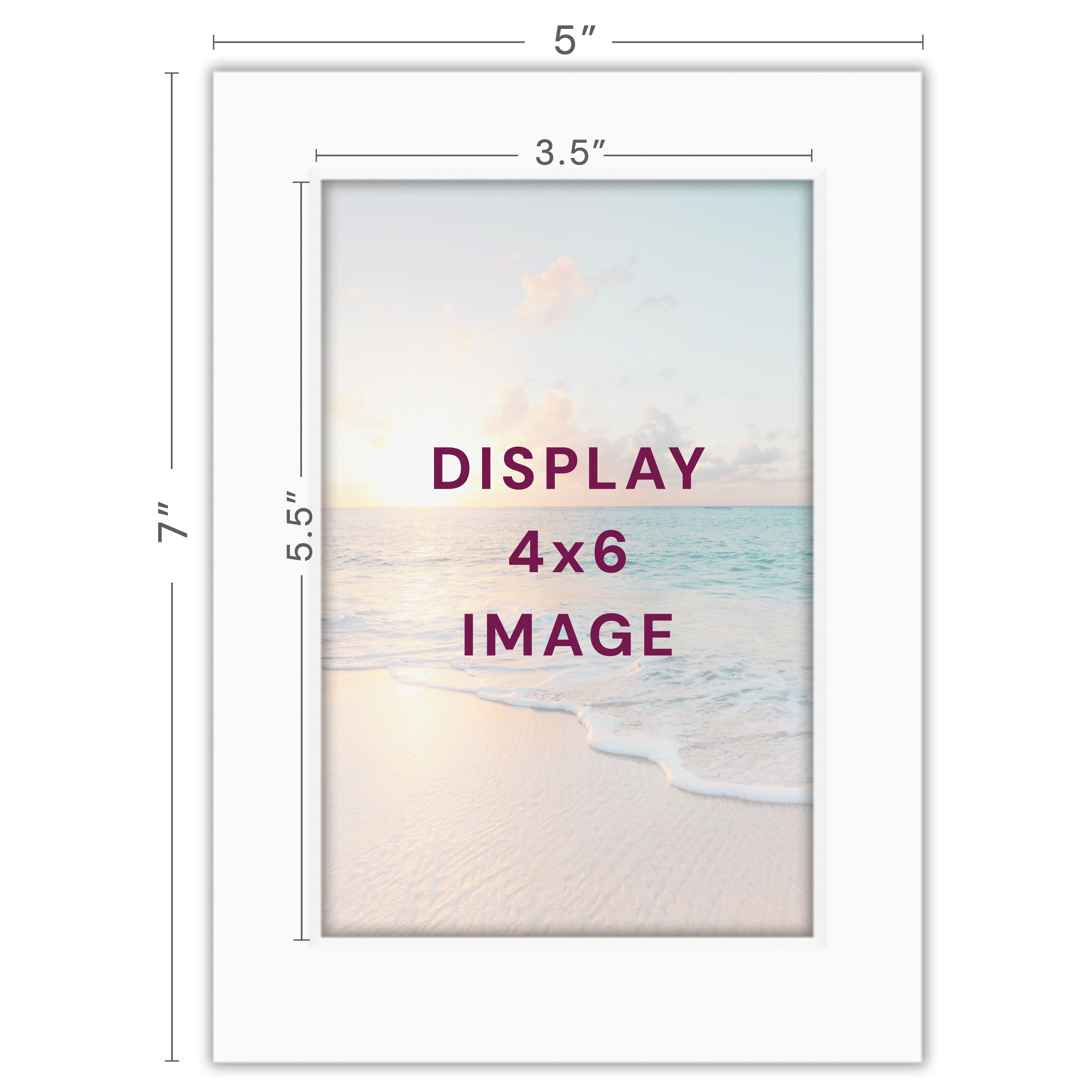 White Mats For Picture Frame - 5x7