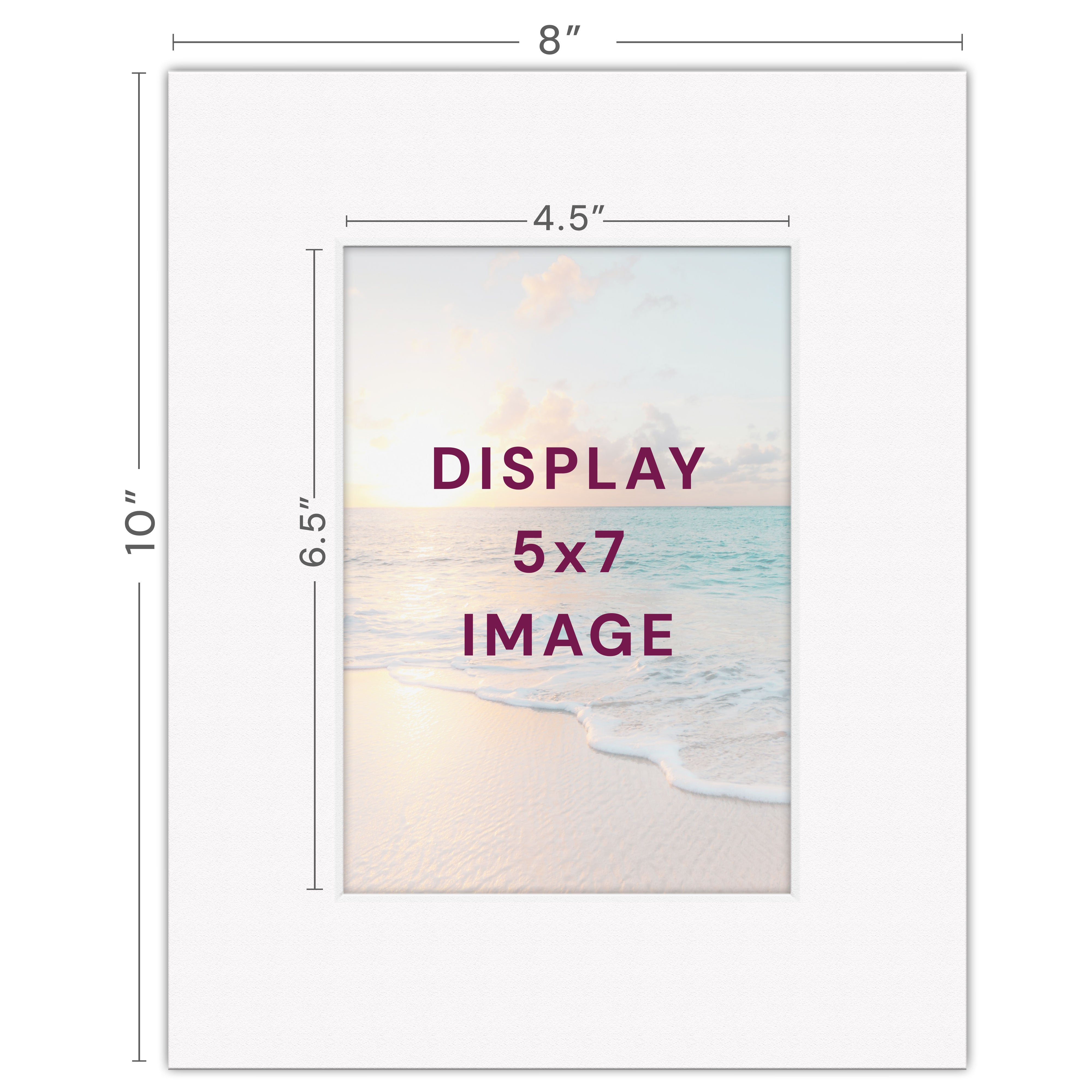White Mats For Picture Frame - 8x10
