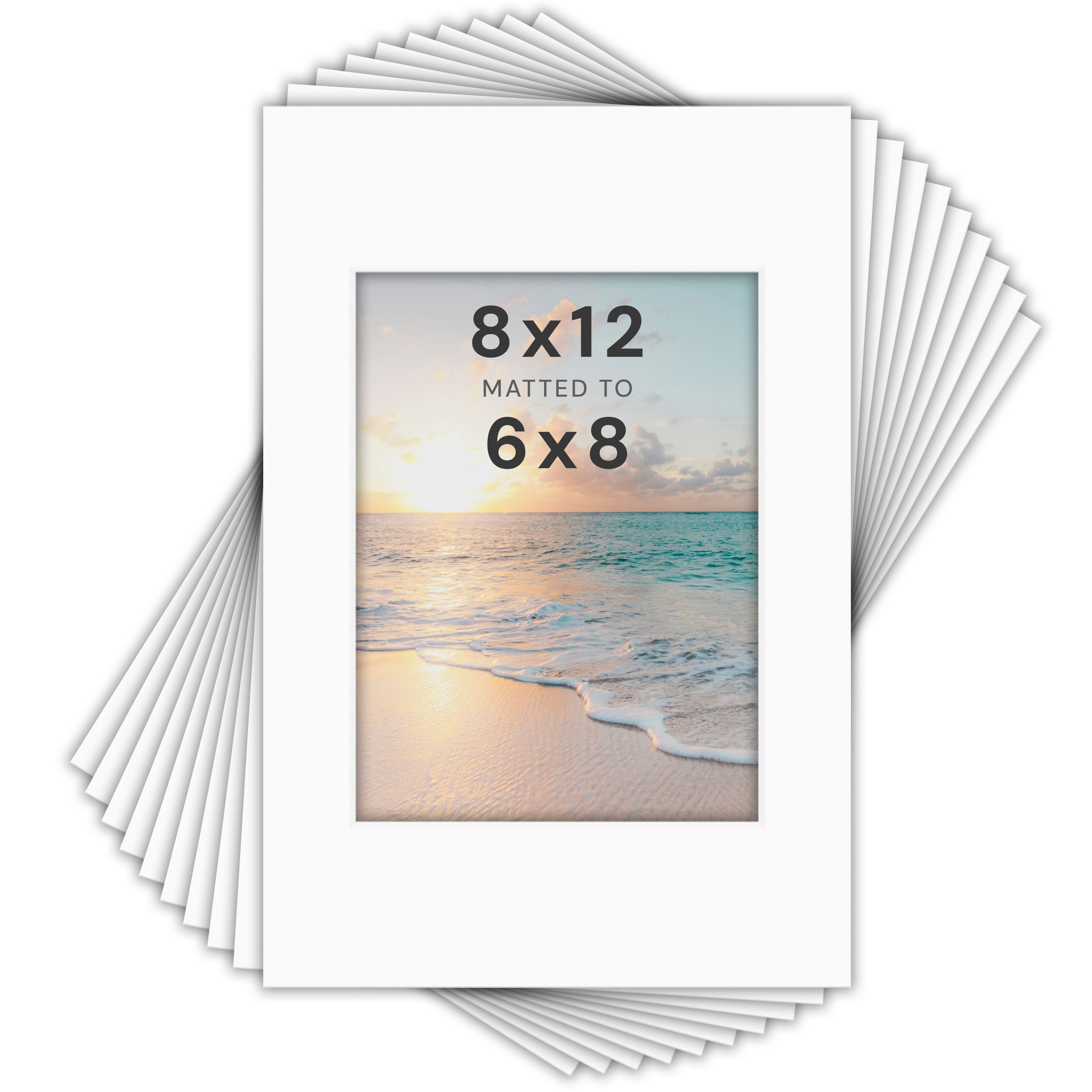 White Mats For Picture Frame - 8x12