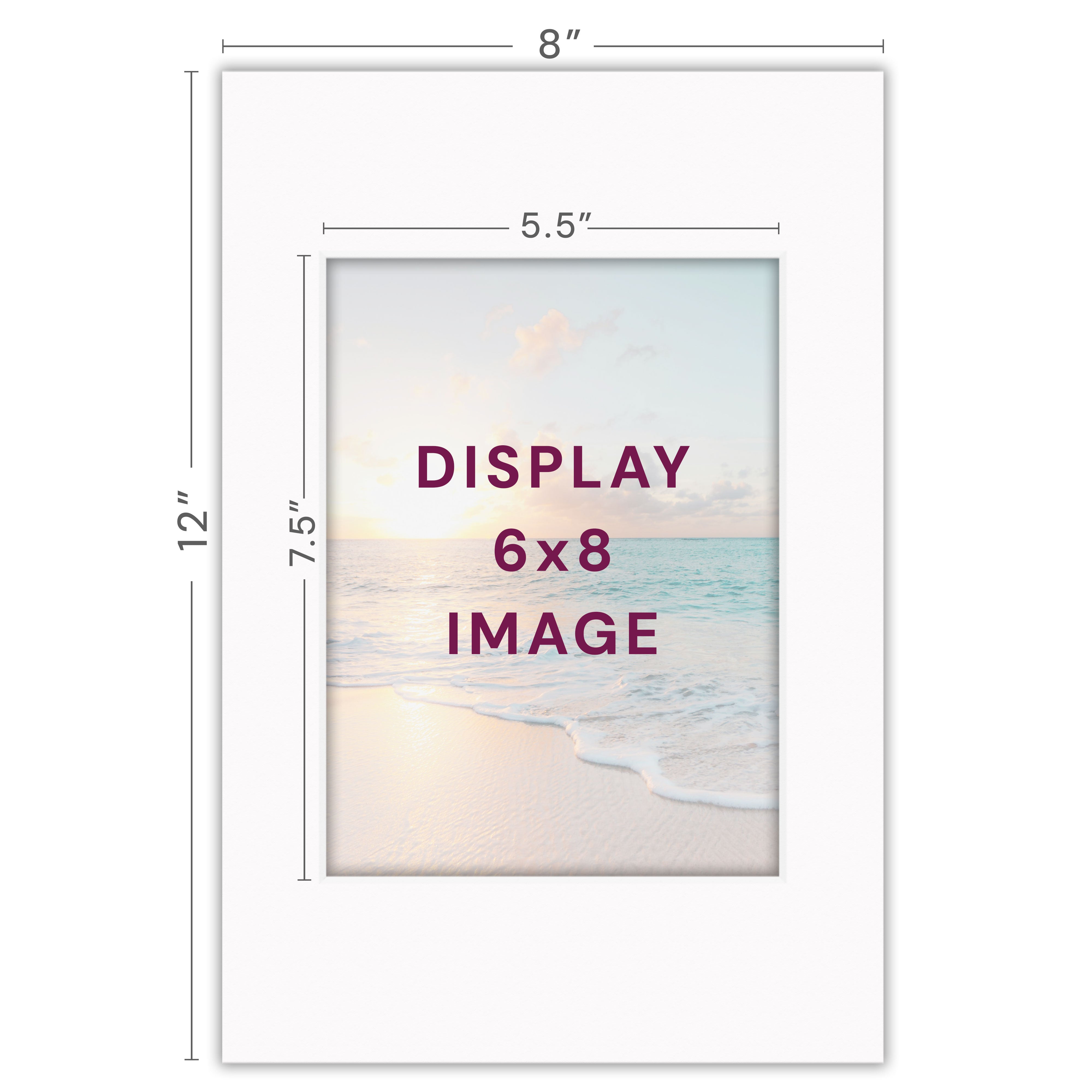 White Mats For Picture Frame - 8x12