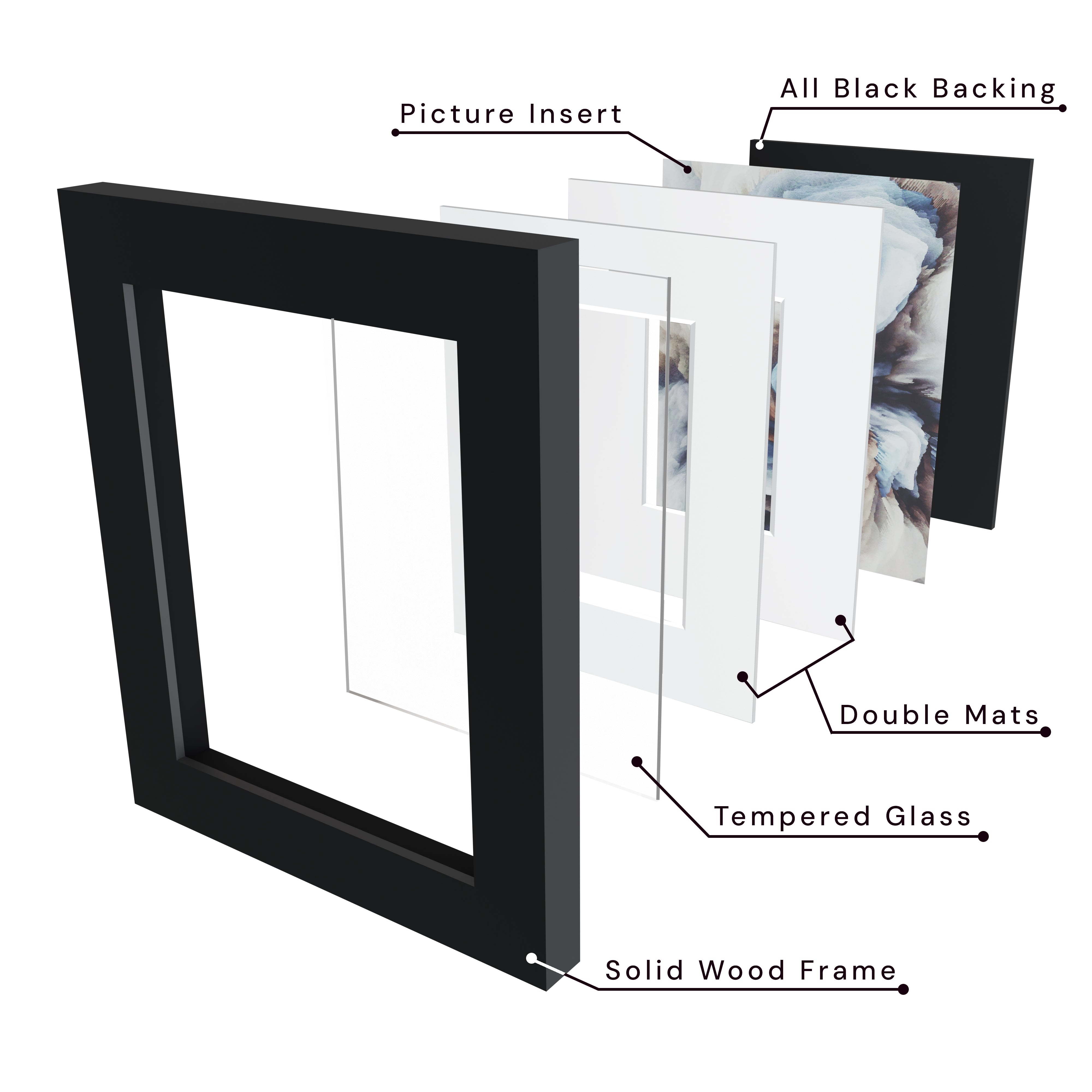 11x14 Multi-Mat Wood Frame