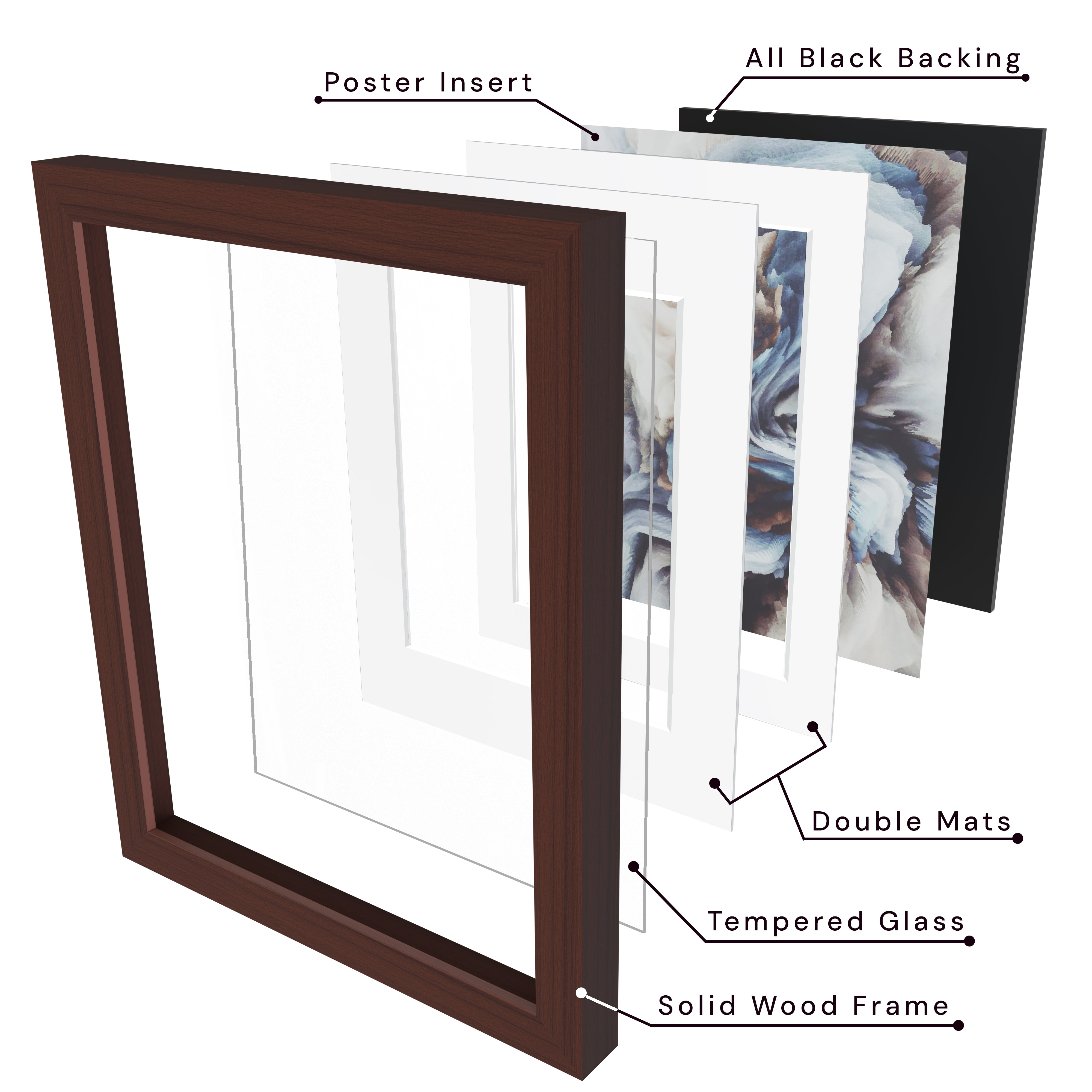 18x24 Multi-Mat Wood Frame